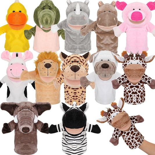 Wettarn Juego de 12 Piezas de Marionetas de Animales con Boca Funci...