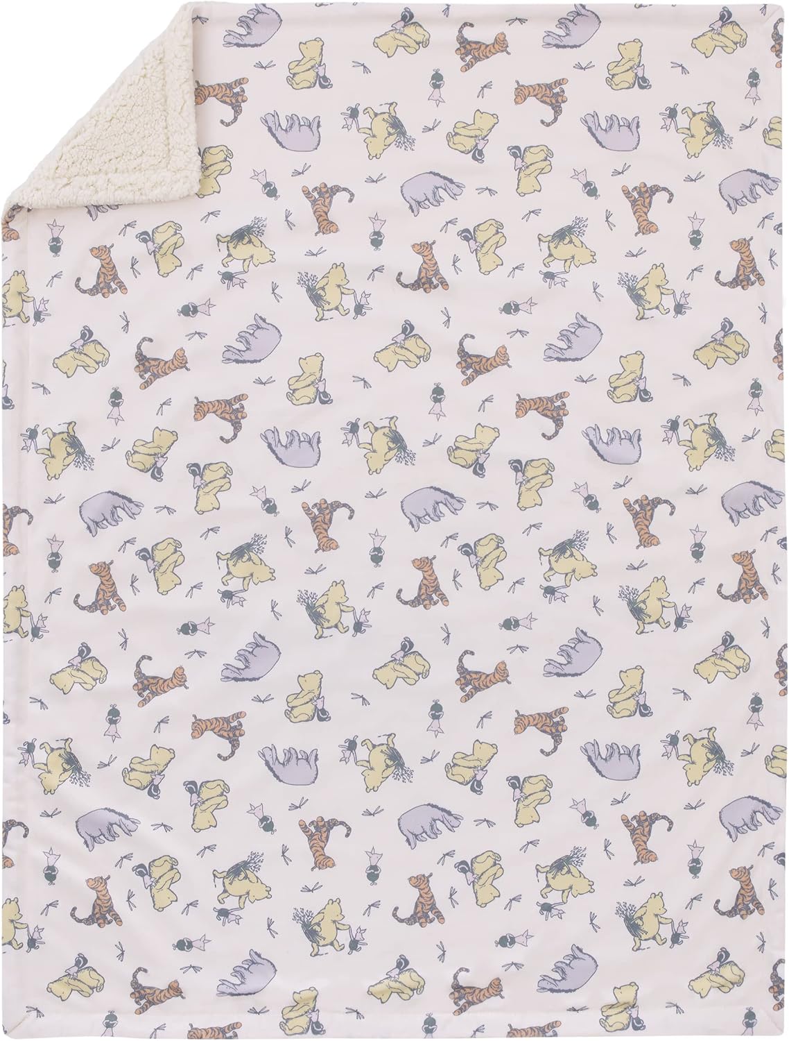 Disney Classic Pooh Naturally Friends - Manta para bebé de sherpa s...