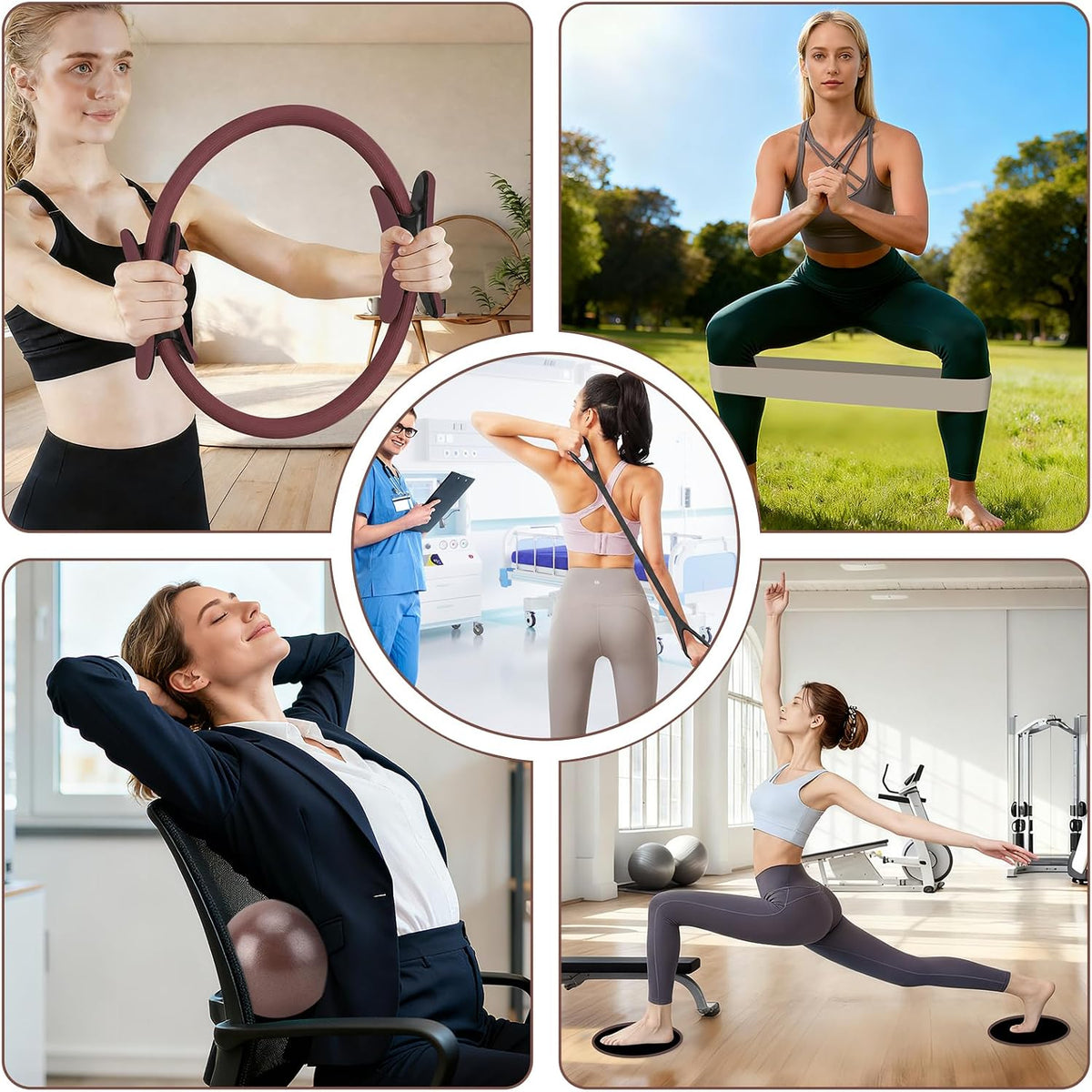 Hoedia Kit de Pilates de 17 Piezas para Mujeres, Equipo de Pilates...