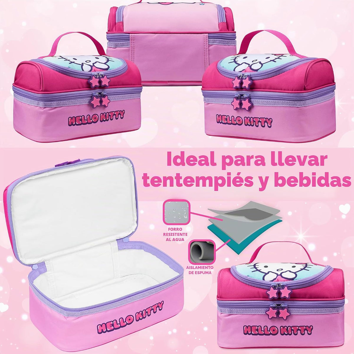Get Trend Bolso de almuerzo Hello Kitty Anime Lonchera térmica con...