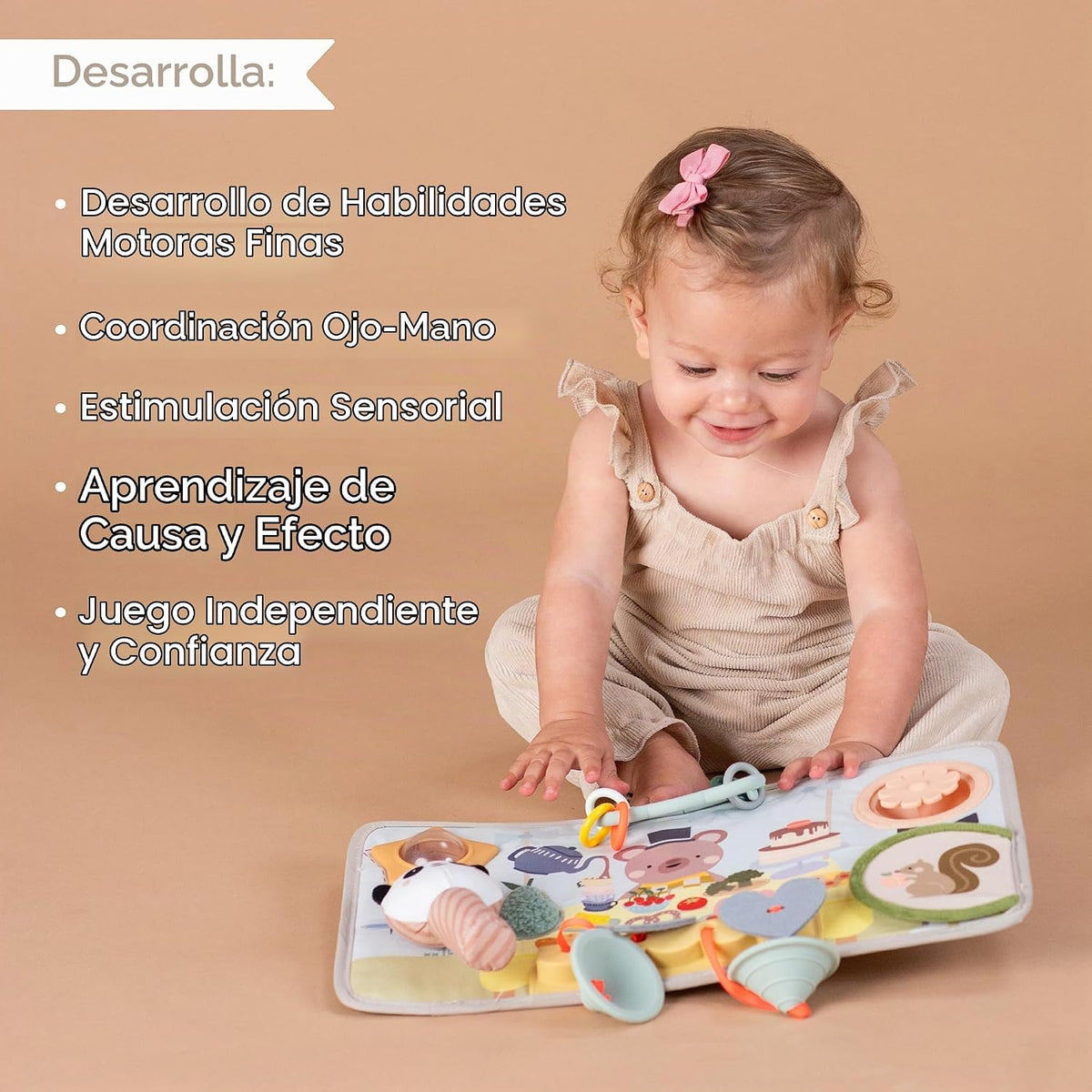 Taf Toys Play Station - Tablero Montessori multisensorial para niño...