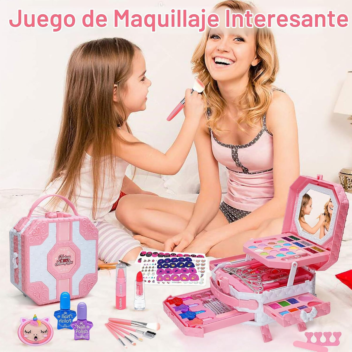 Juegos de maquillaje para niñas de 5 a 8 años, kit de maquillaje de...
