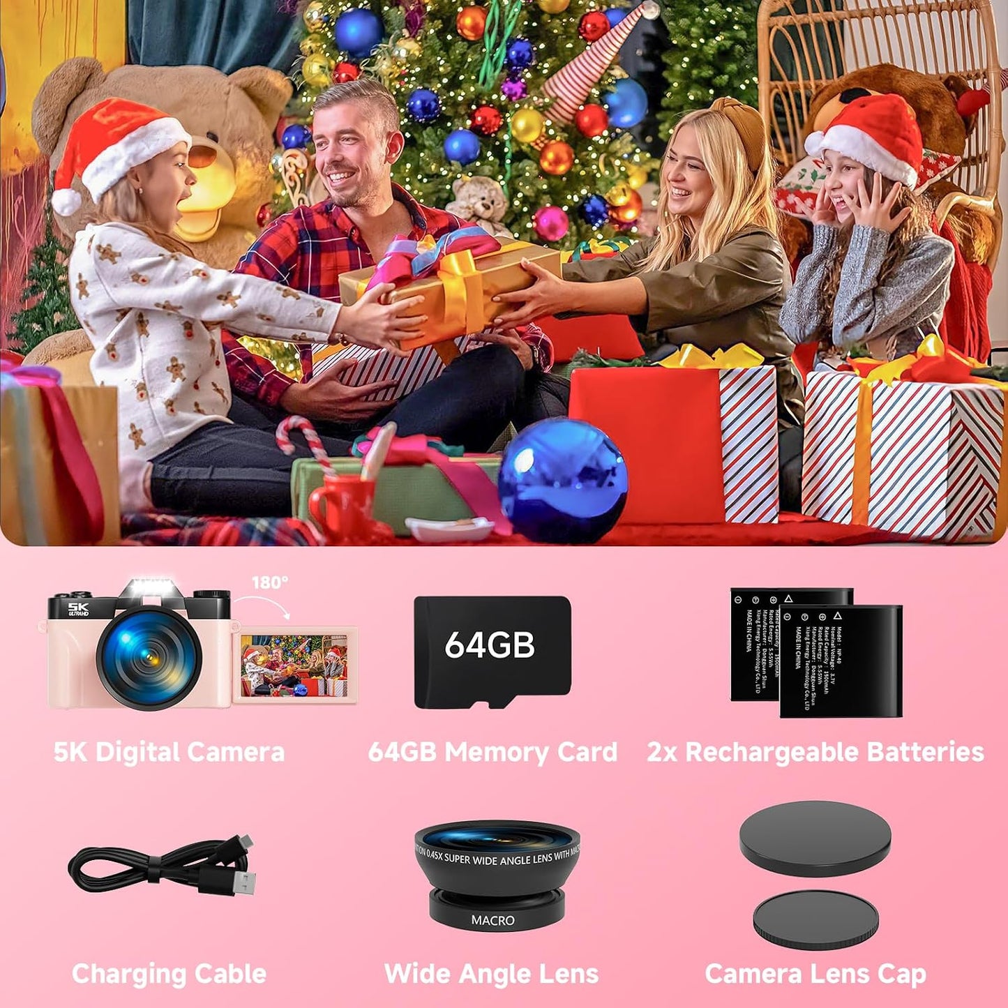 Cámara digital 5K para fotografía, cámara de vlogging WiFi UHD de 7...