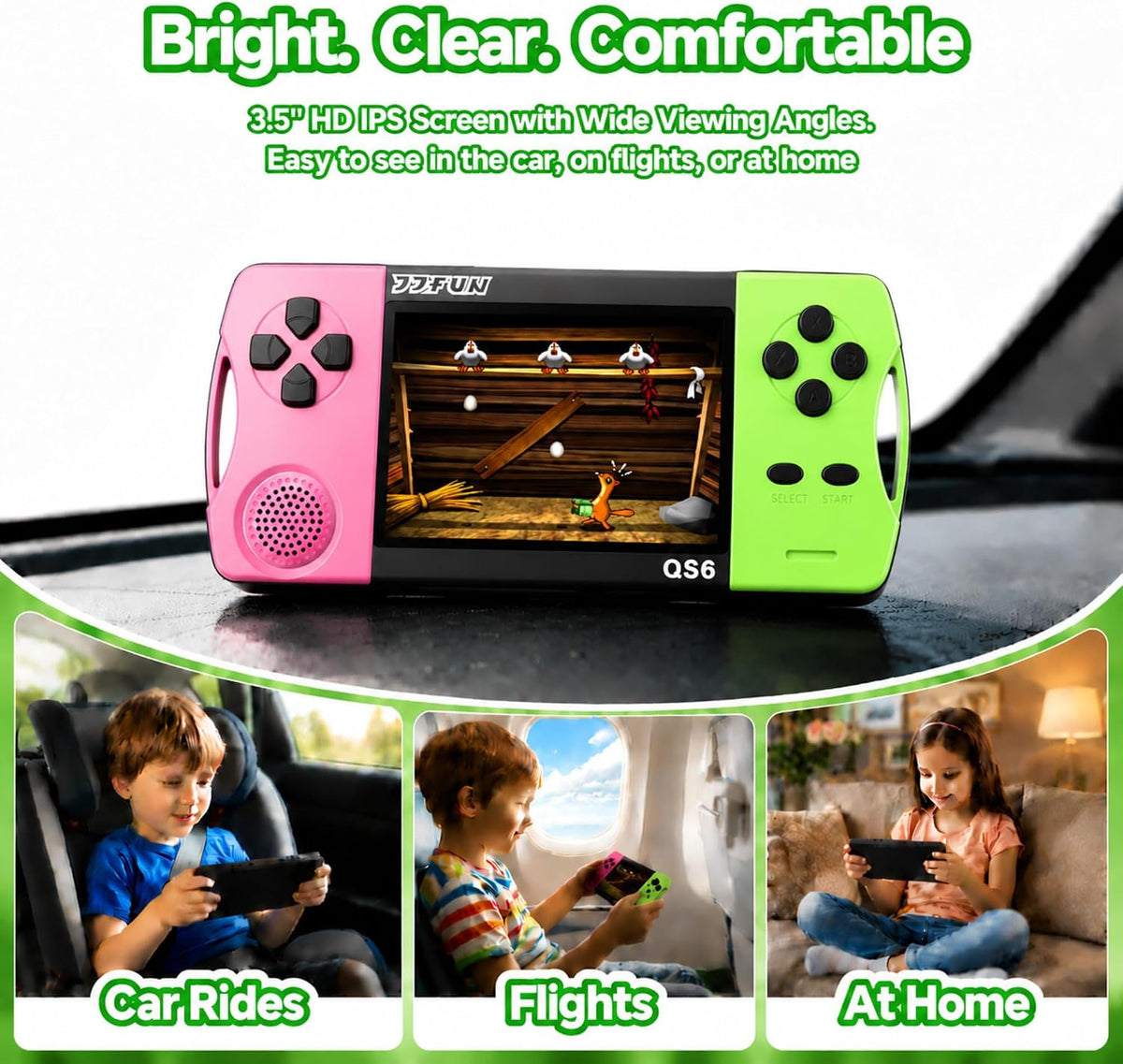 Juegos de mano para niños con pantalla grande IPS de 3.5 pulgadas i...
