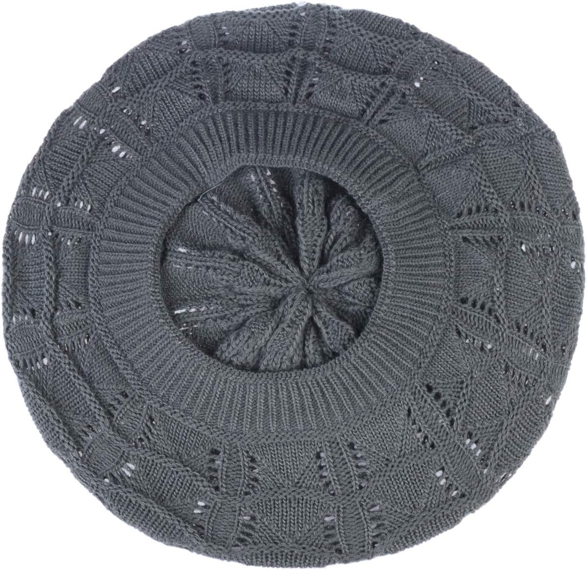 BYOS - Gorro de punto suave y ligero con corte aireado de ganchillo