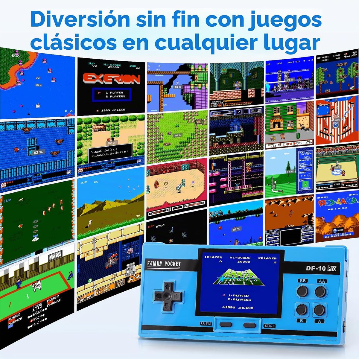 Juego de mano para niños, 10 juegos clásicos retro precargados, pan...