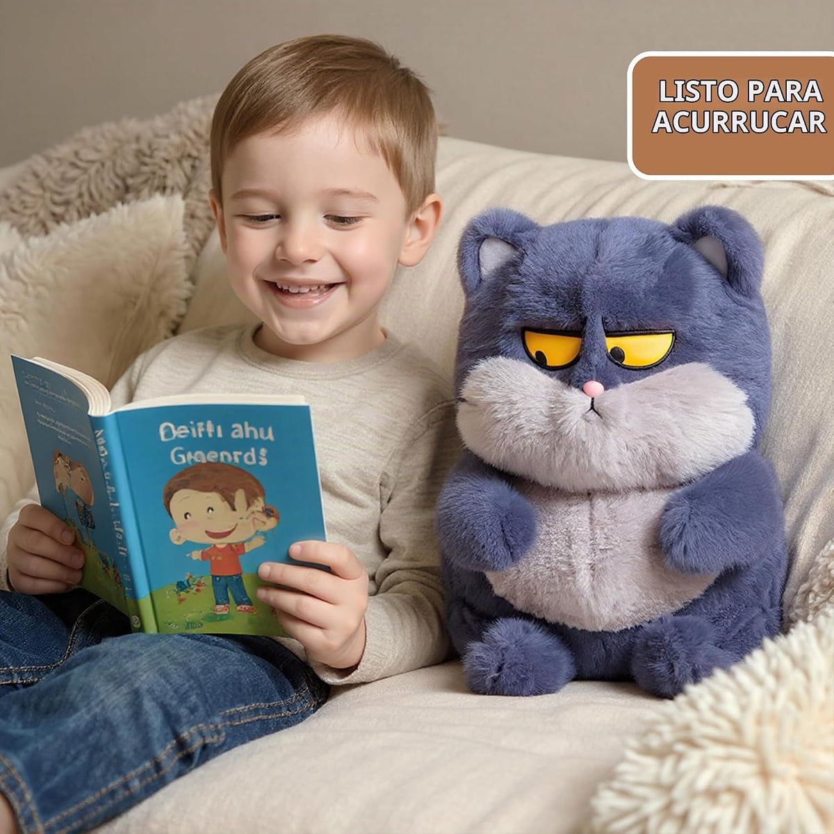 Riverwar Juguete de peluche de gato gruñón, lindo regalo grande de...