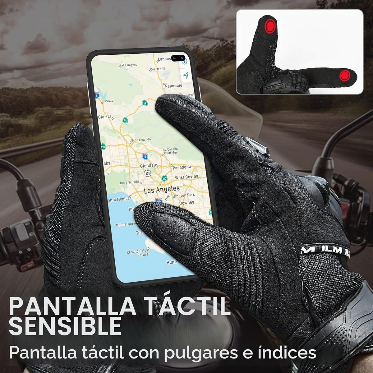 ILM - Guantes de motocicleta para hombres y mujeres con pantalla tá...