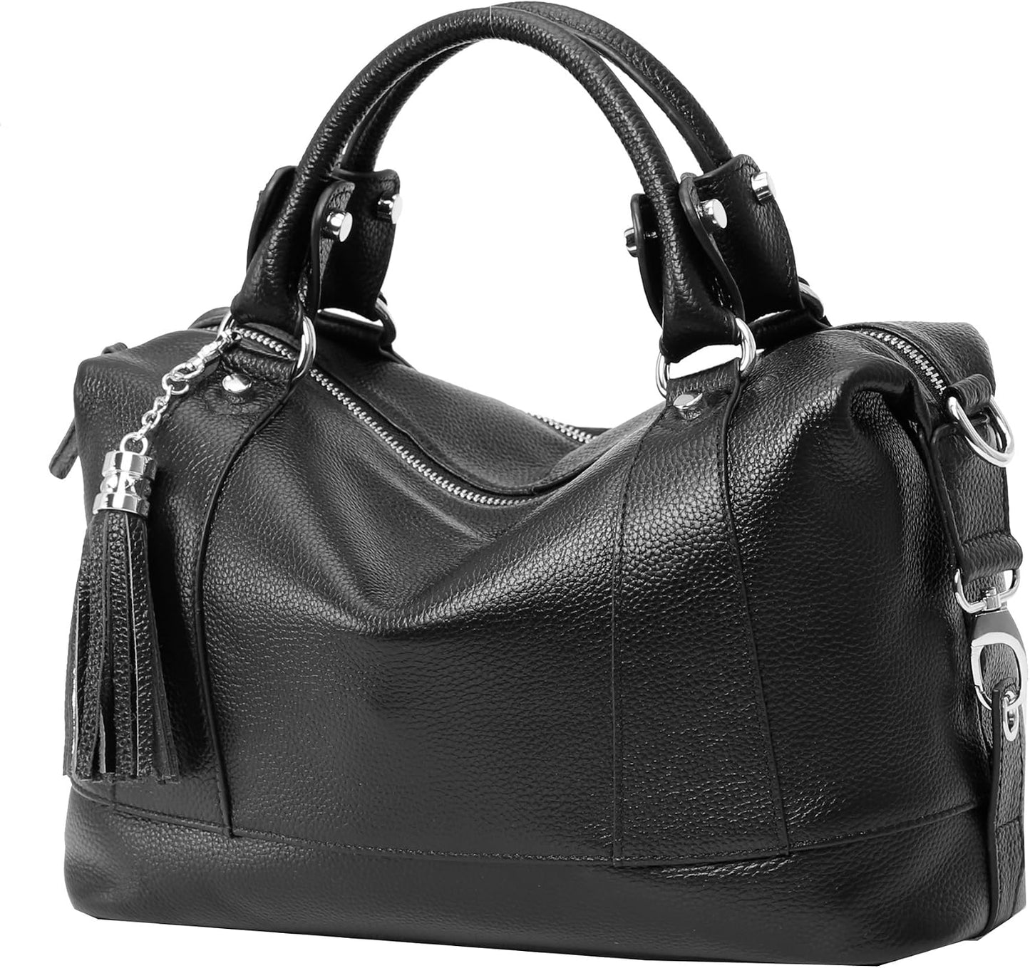 Heshe Bolsos de hombro de cuero genuino para mujer, bolsos satchel,...