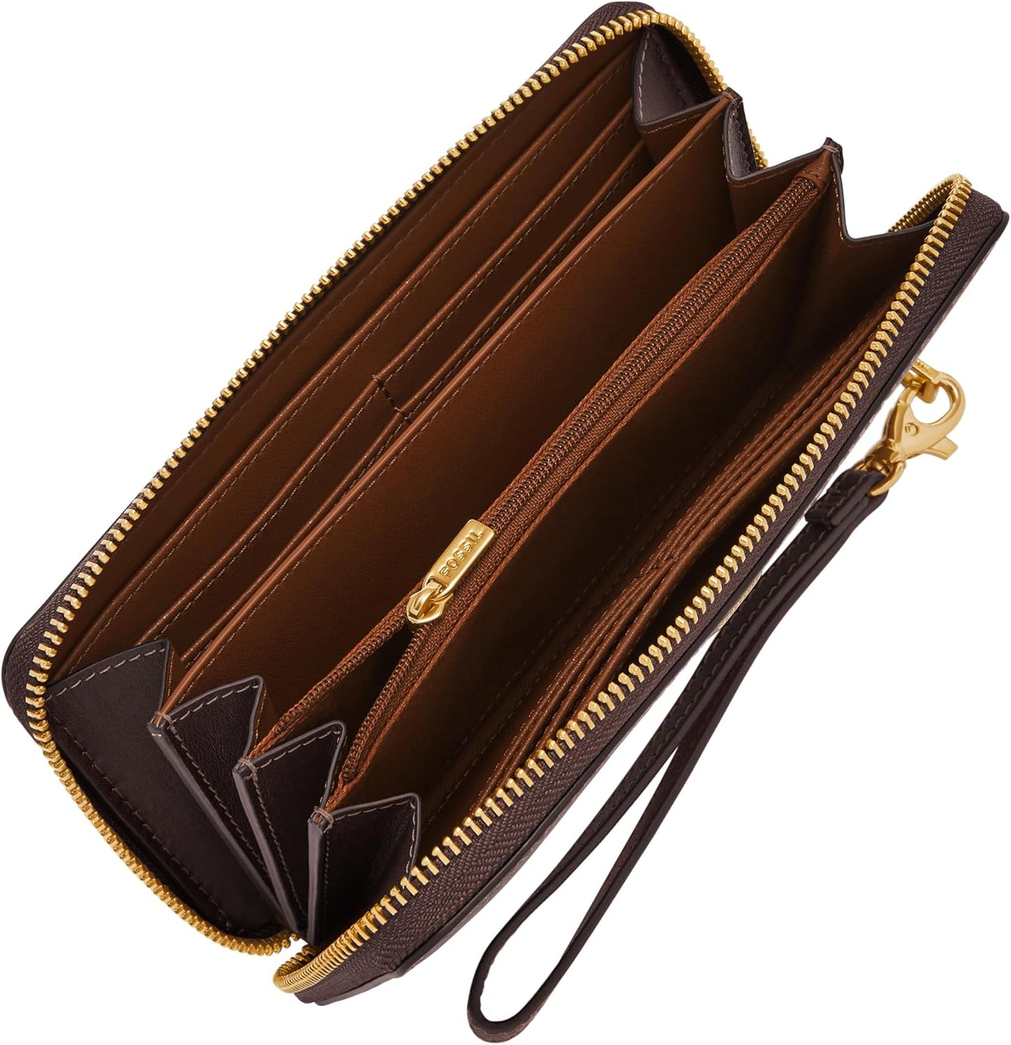 Fossil Lennox - Cartera de piel con cremallera alrededor para mujer...