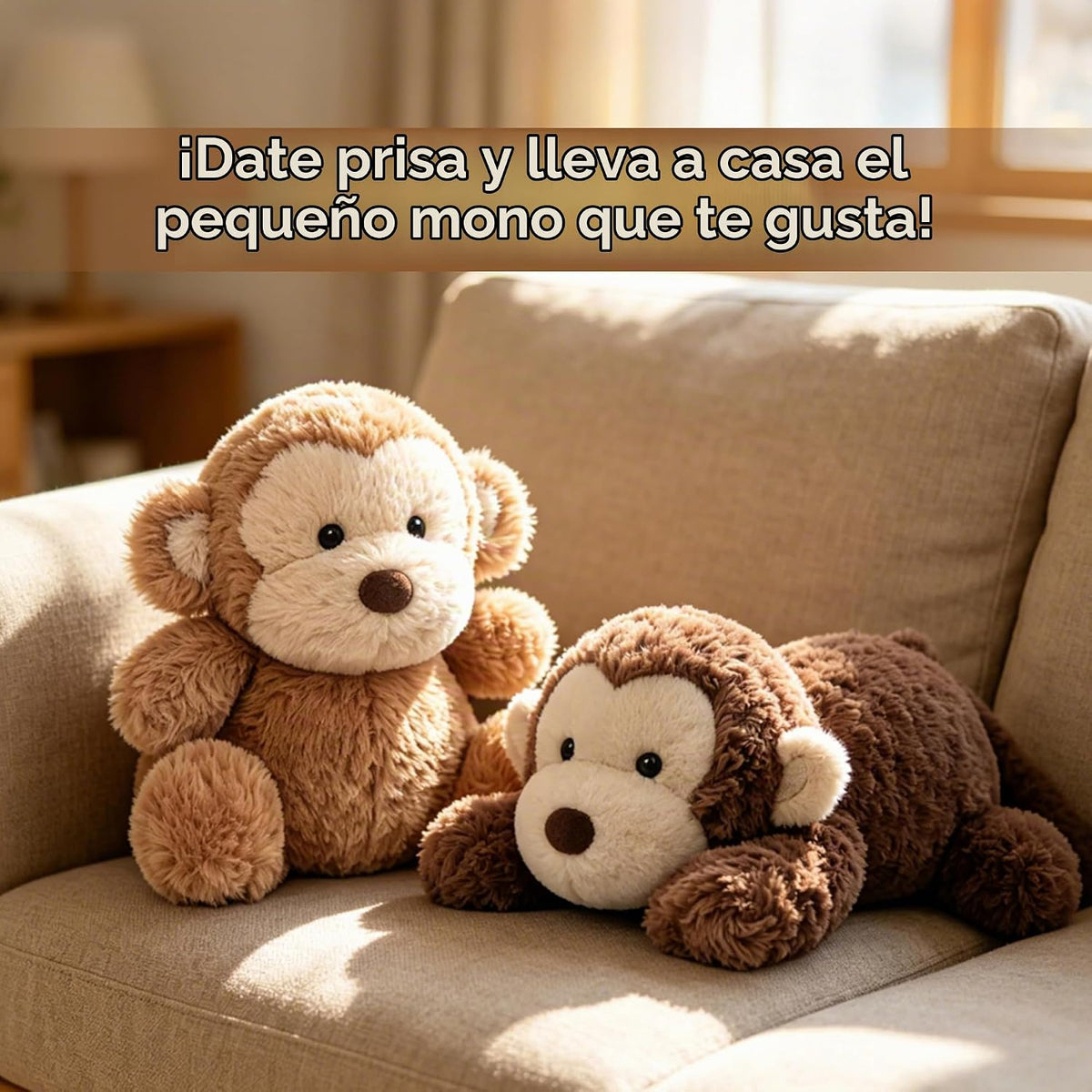 Niceween - Mono de peluche lindo, juguete de peluche suave, almohad...