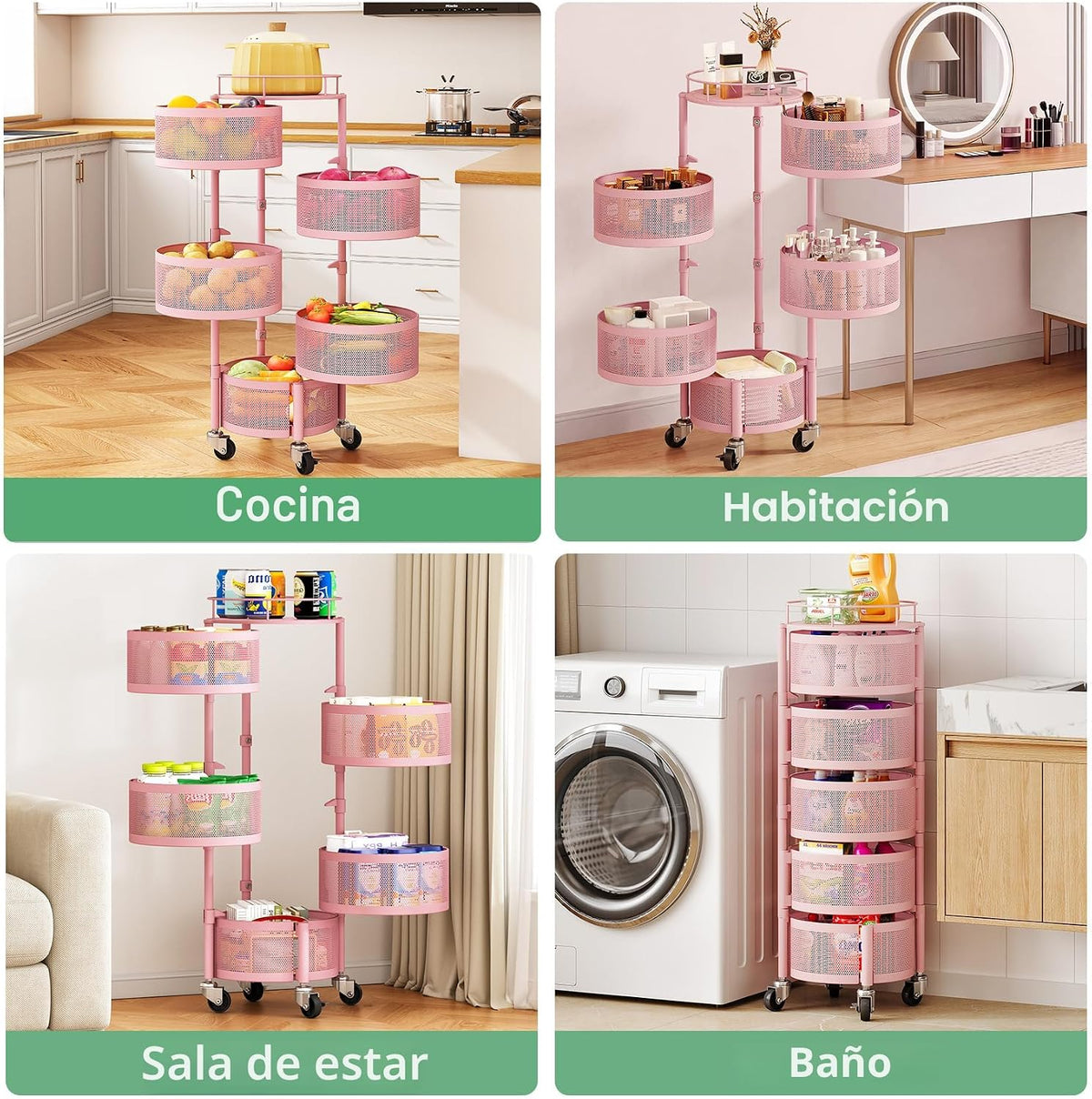 SAYZH Soporte para cesta de frutas y verduras de 5 niveles para coc...