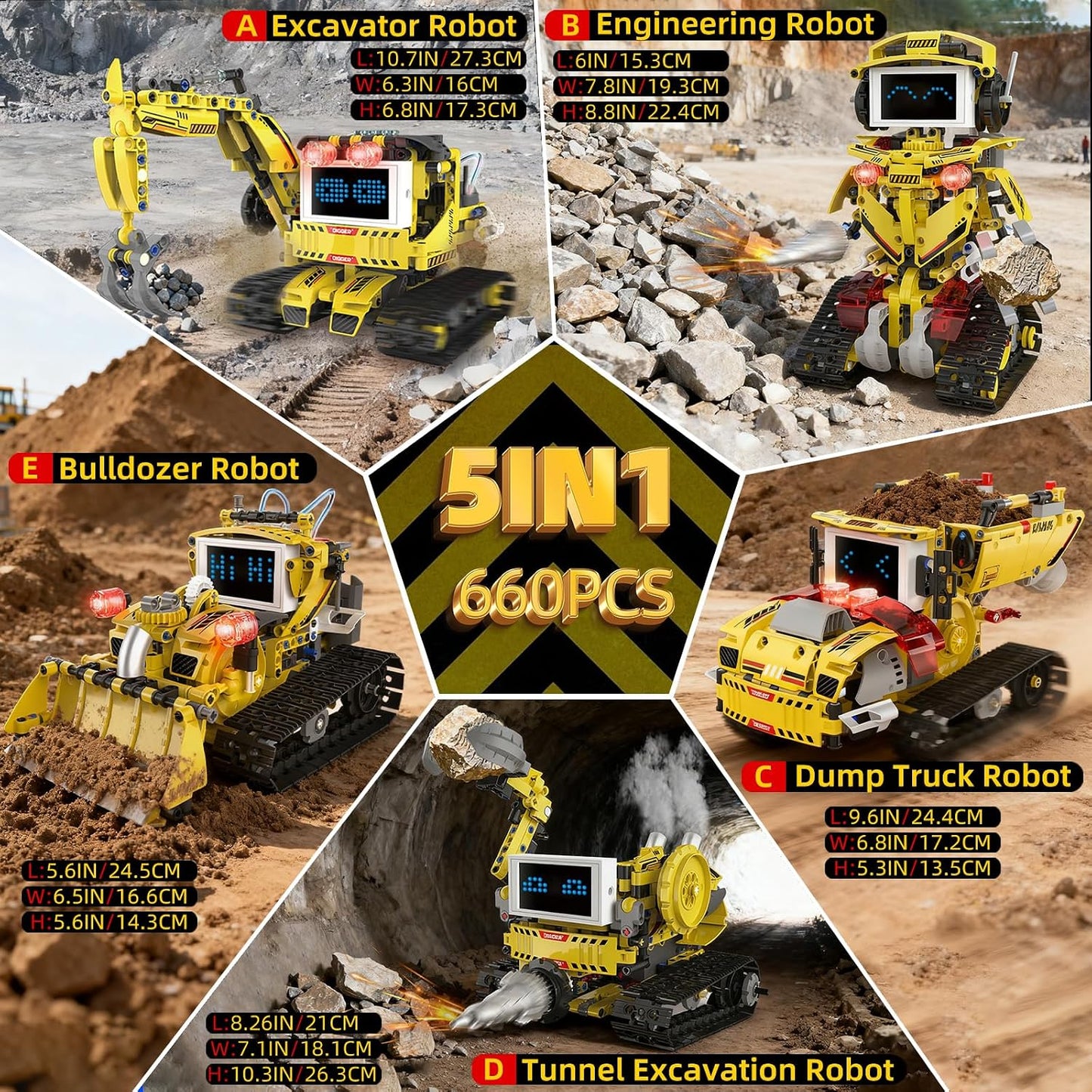 Suplanet Juego de bloques de construcción de robot programable 5 en...