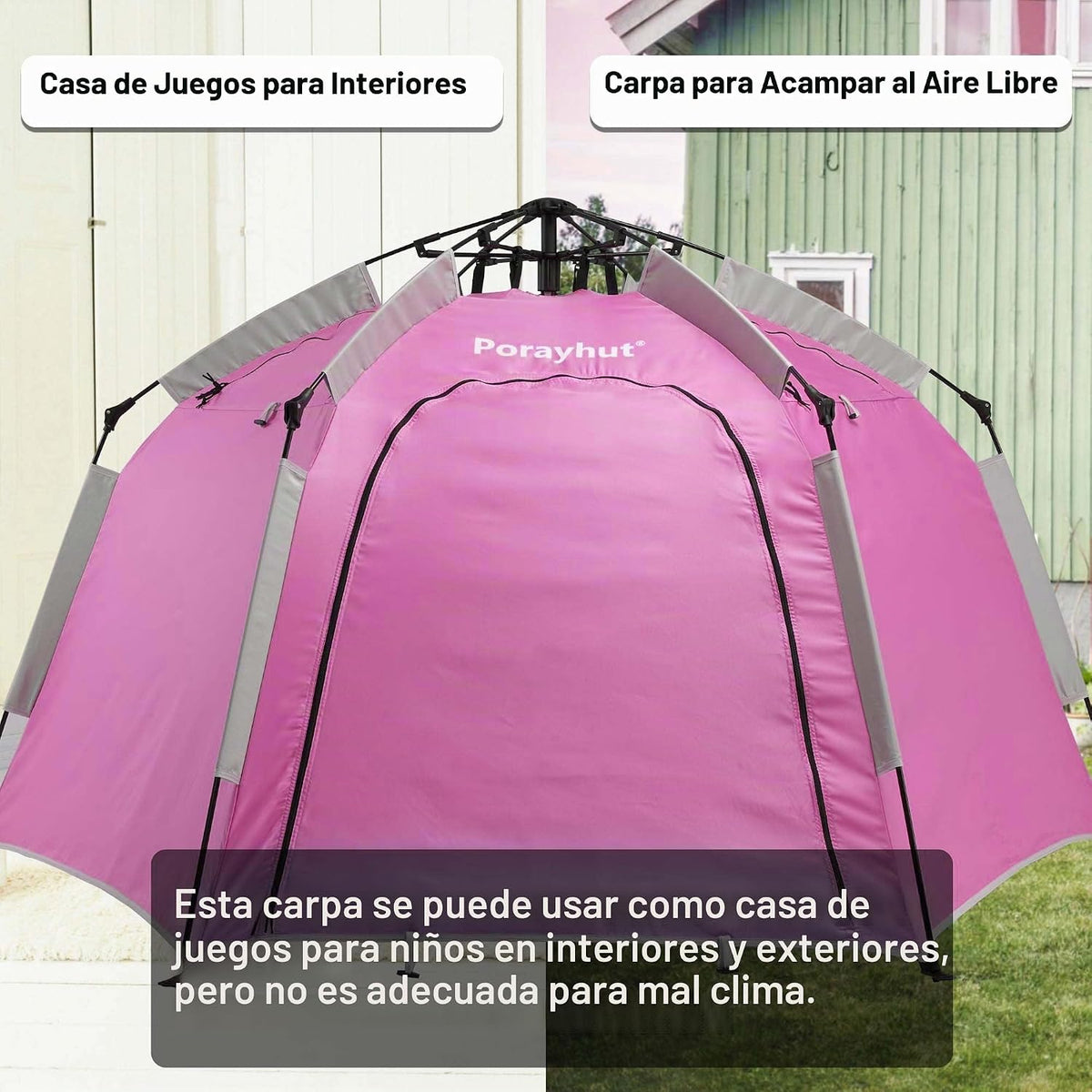 Tienda de campaña hexagonal portátil para niños con tira de luces L...