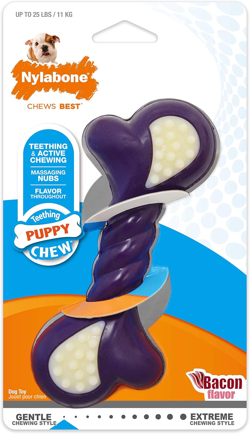 Nylabone - Juguete masticable de doble acción para cachorros, jugue...