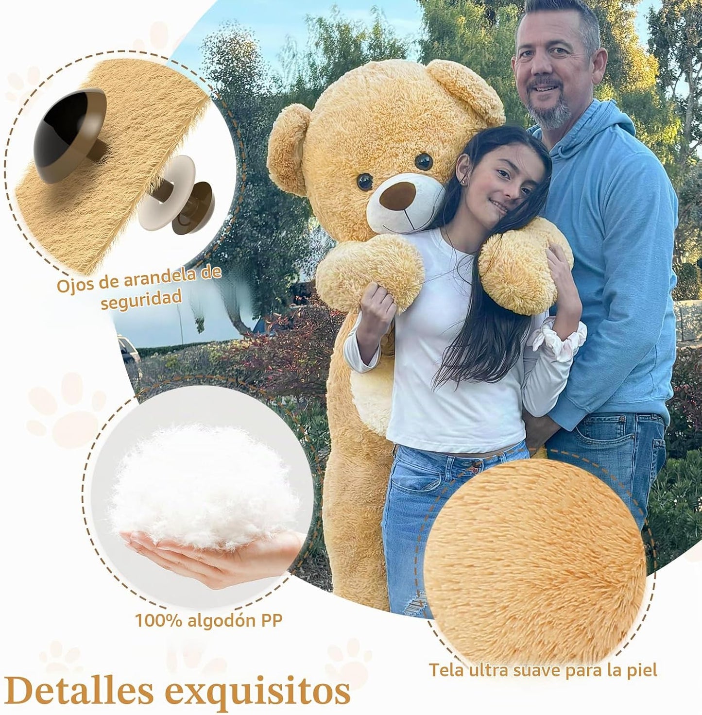 MorisMos Oso de peluche gigante de 4 pies, 51 pulgadas, regalo de o...
