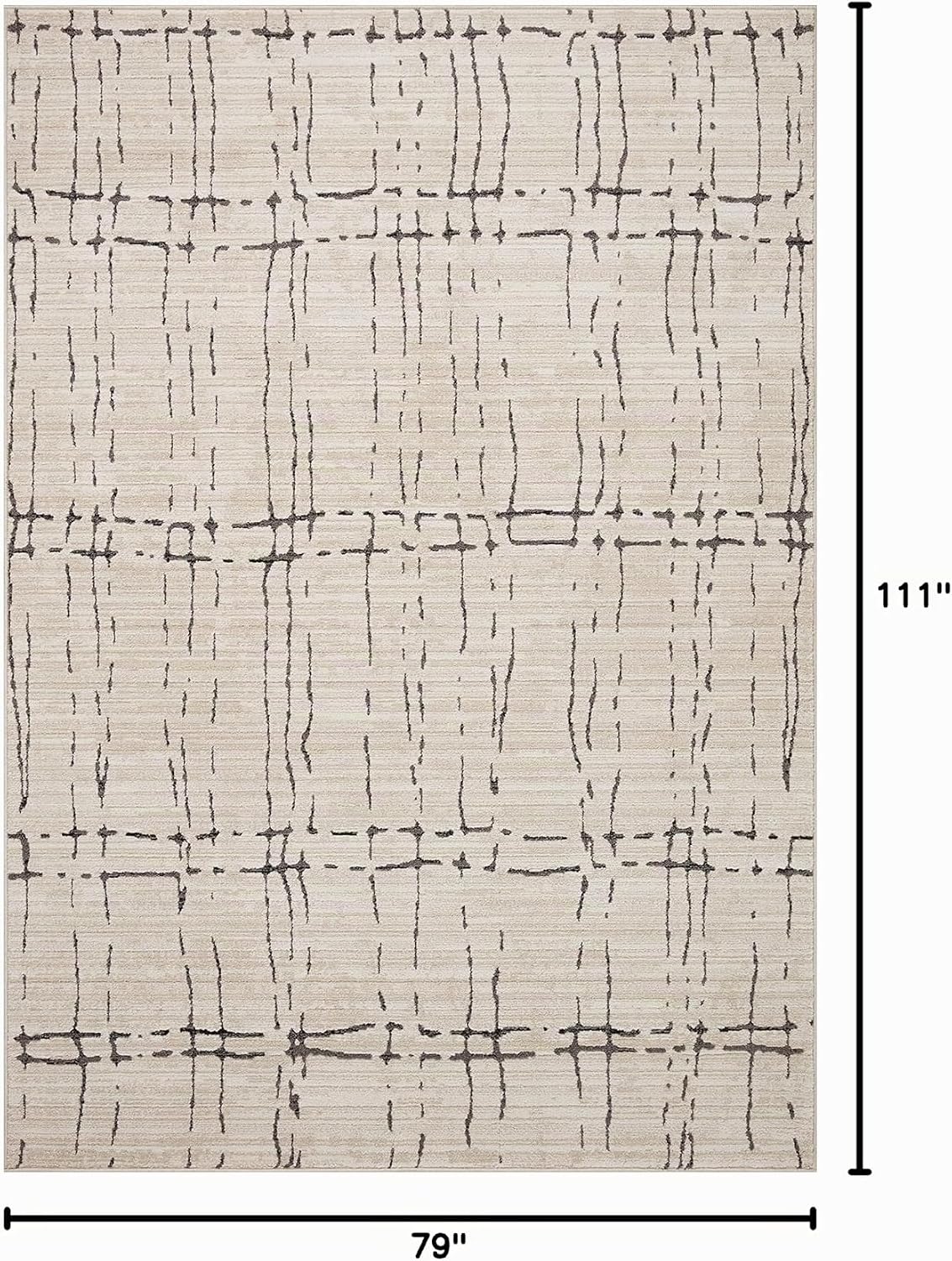 Loloi Darby Sand\/Dk. - Alfombra de área gris de 6 pies 7 pulgadas...