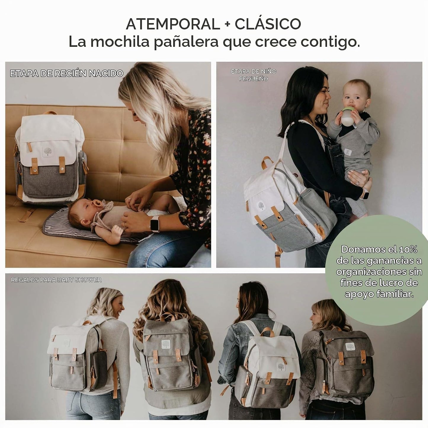 Parker Mochila para Pañales de Bebé - Bolsa de Pañales Grande con B...