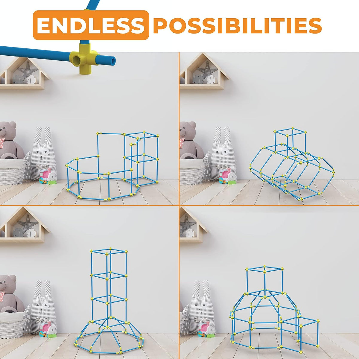Kit de Construcción de Fuerte para Niños 180 piezas Juego de Juguet...