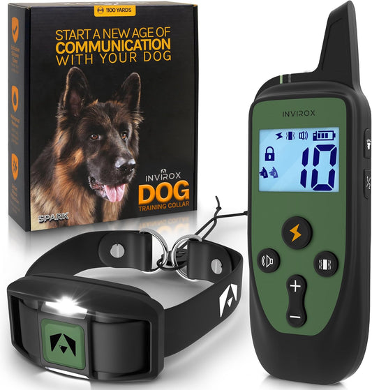 INVIROX - Collar de entrenamiento para perros con control remoto, c...