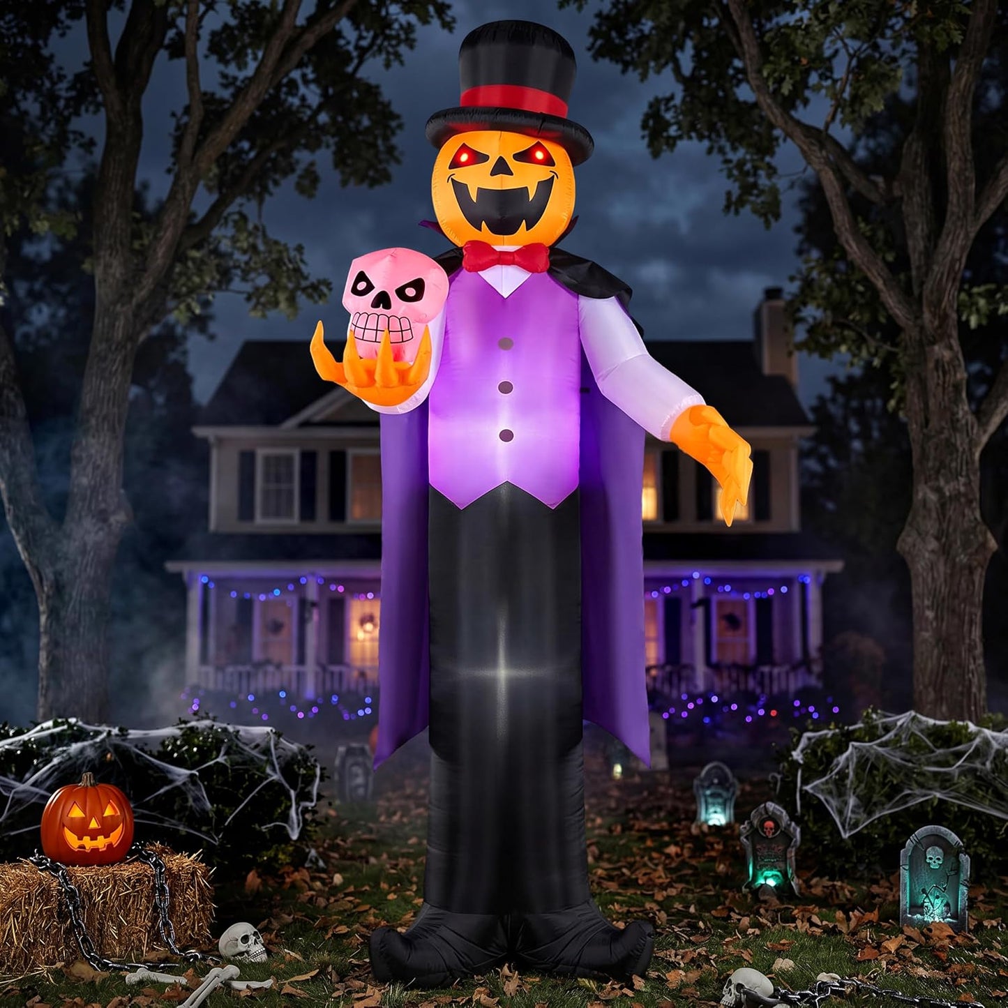 Joiedomi Calabaza inflable gigante de Halloween de 12 pies, vampiro...