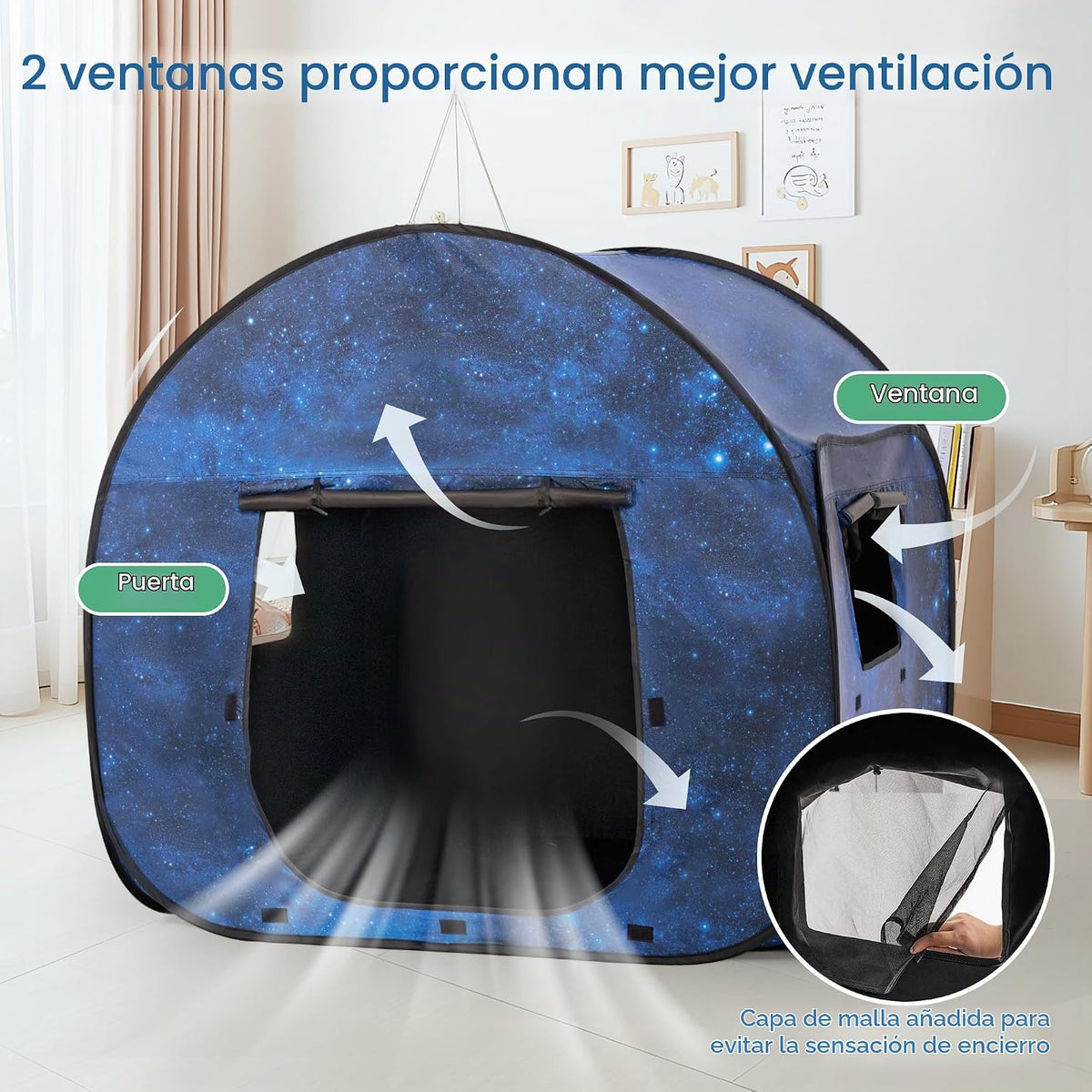 OUTREE Tienda de campaña sensorial de 47 x 47 x 47 pulgadas, estamp...