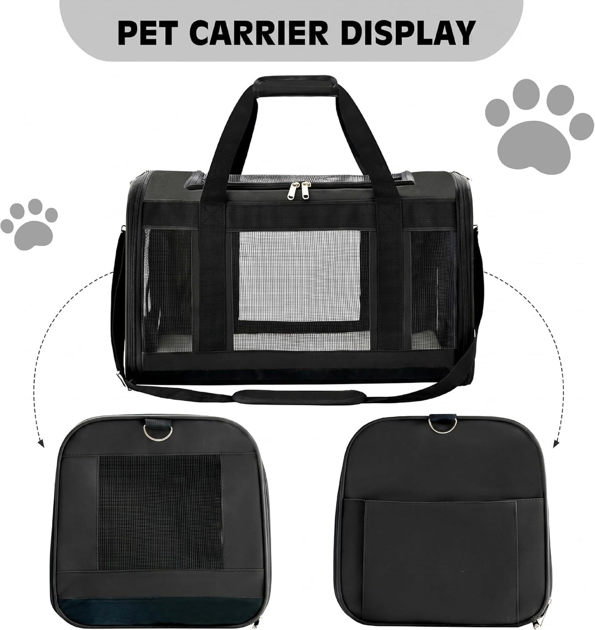 Transportador para gatos extragrande, transportador plegable para m...