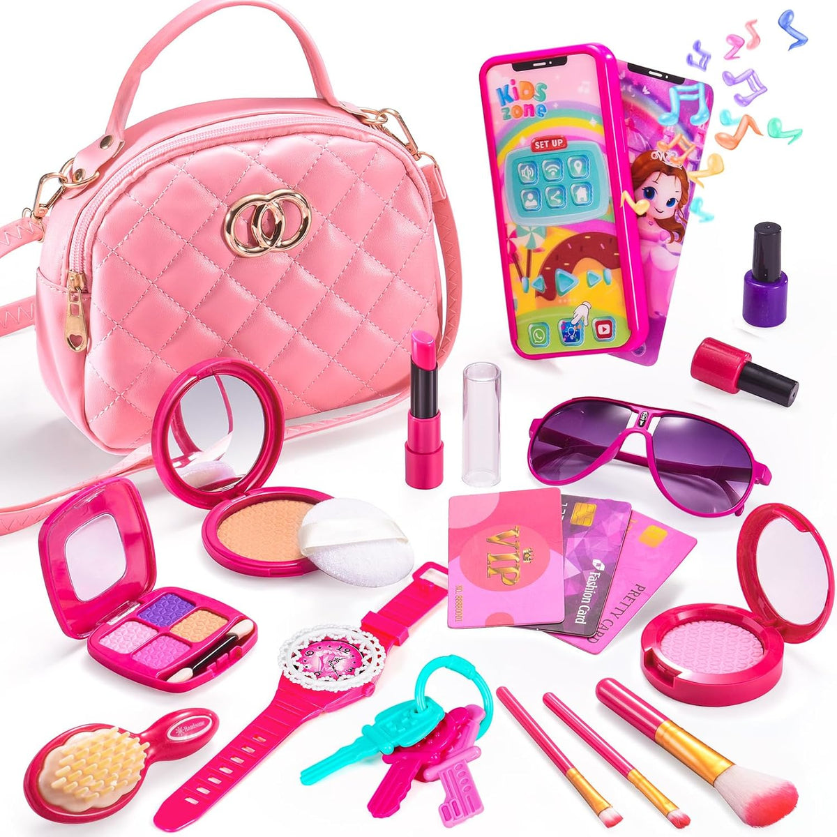 Bolsa para niñas pequeñas, kits de maquillaje para niñas de 4 a 5 a...