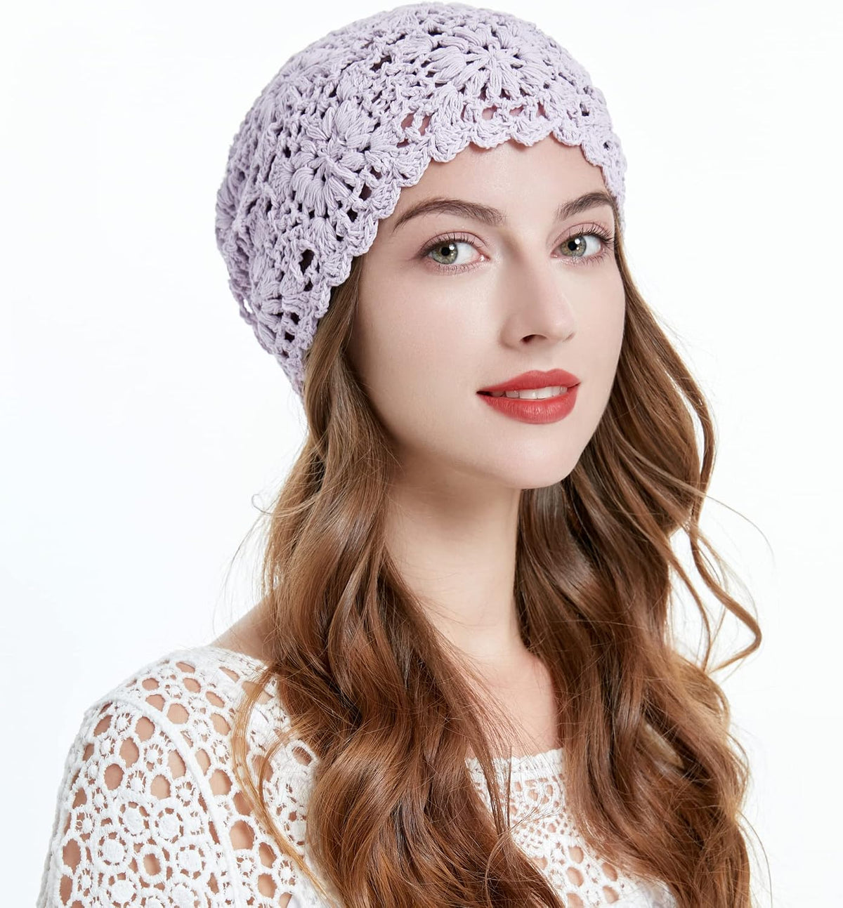 ZLYC Gorro Beanie Slouchy de Ganchillo de Algodón para Mujer Gorro...
