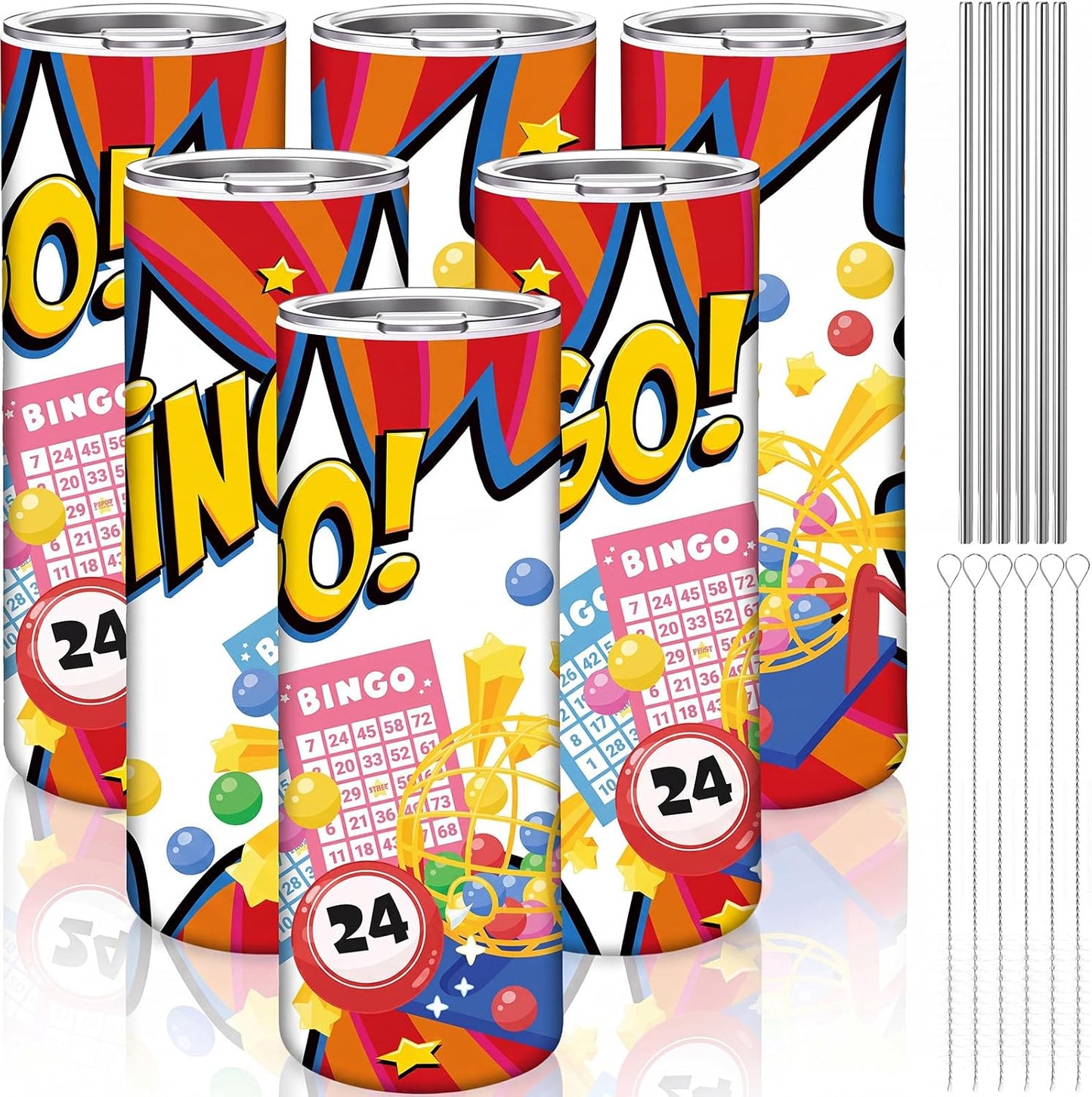 Hsei Paquete de 6 vasos de bingo de 20 onzas, regalos de premios de...