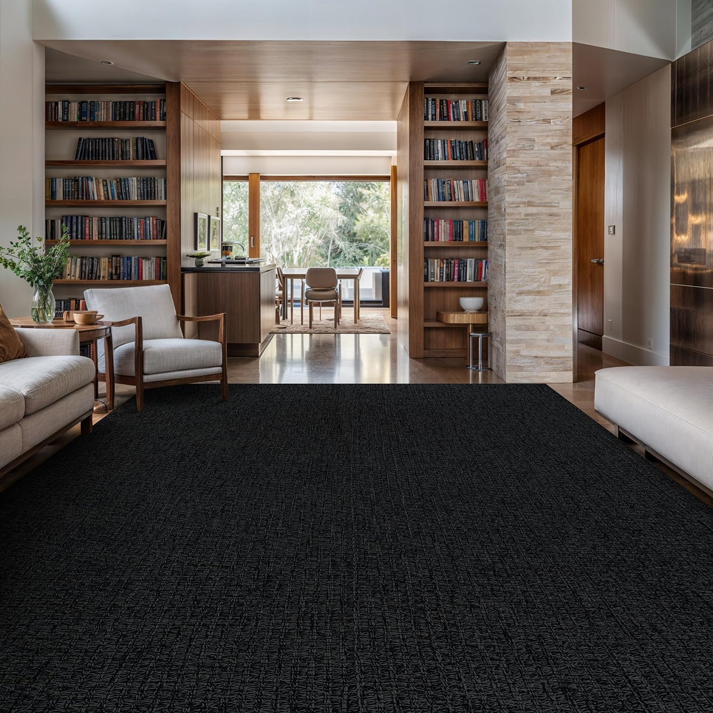 Luul Home Easy Yute Rugs - Alfombra de 8 x 10 pies, color gris oscu...