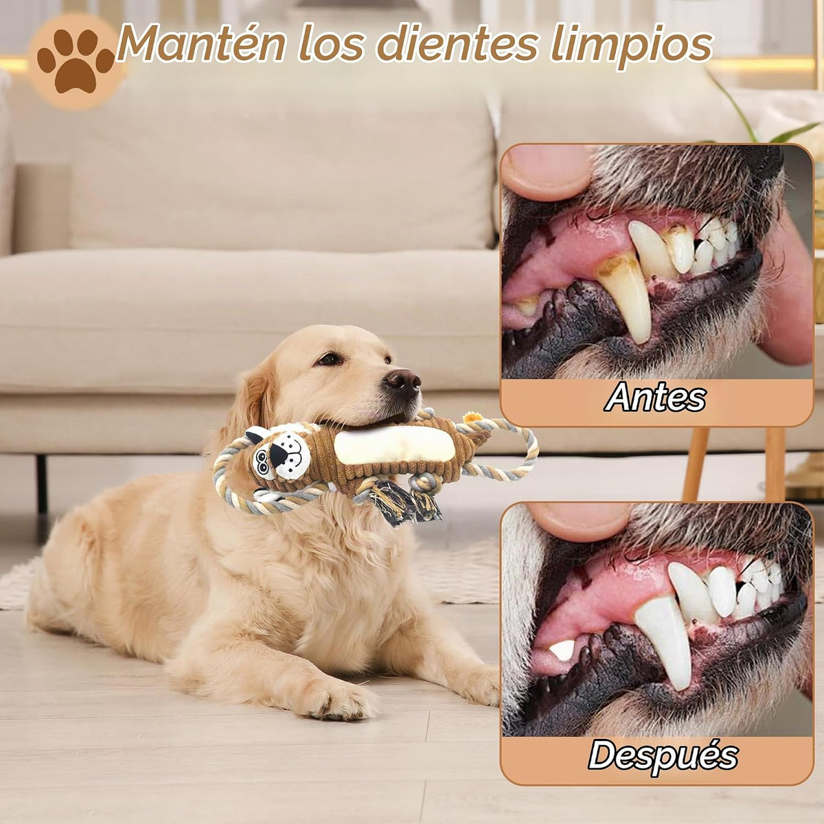 BUYPOW Juguetes para perros grandes \u2013 Juguetes chirriantes de...