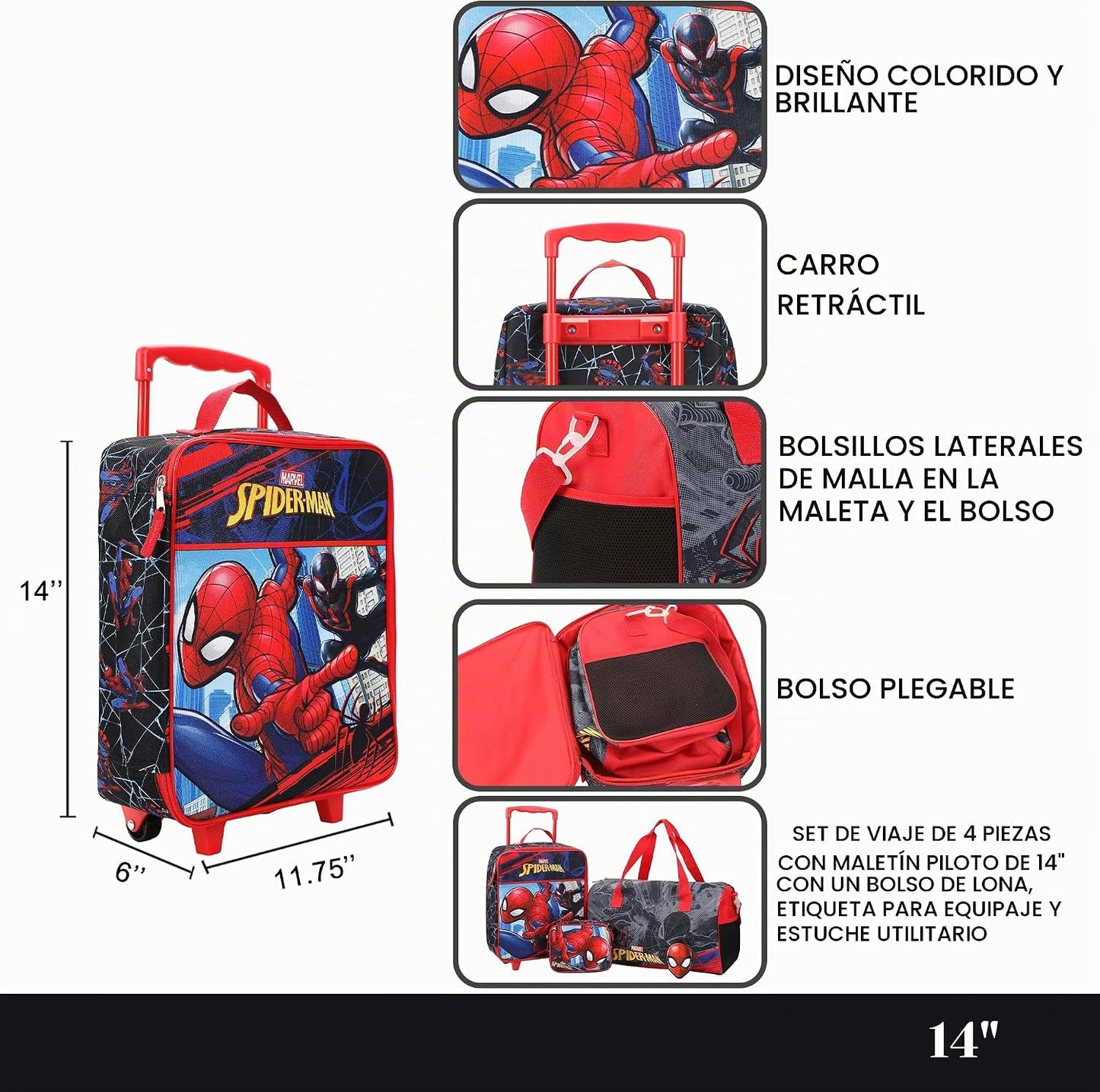 Bioworld Spider-Man y Miles Morales: Set de Viaje para Jóvenes de 4...