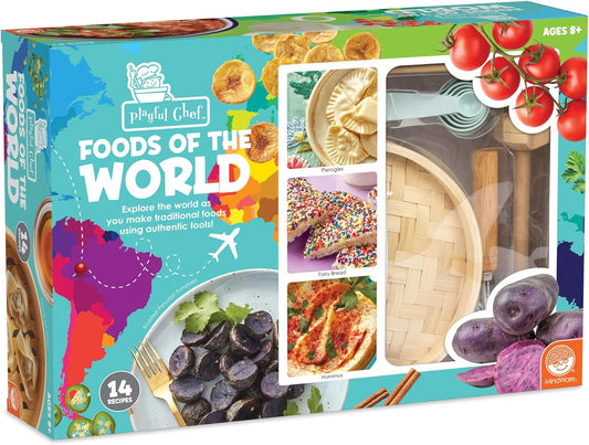 MindWare Playful Chef Foods of The World Kit de cocina para niños,...