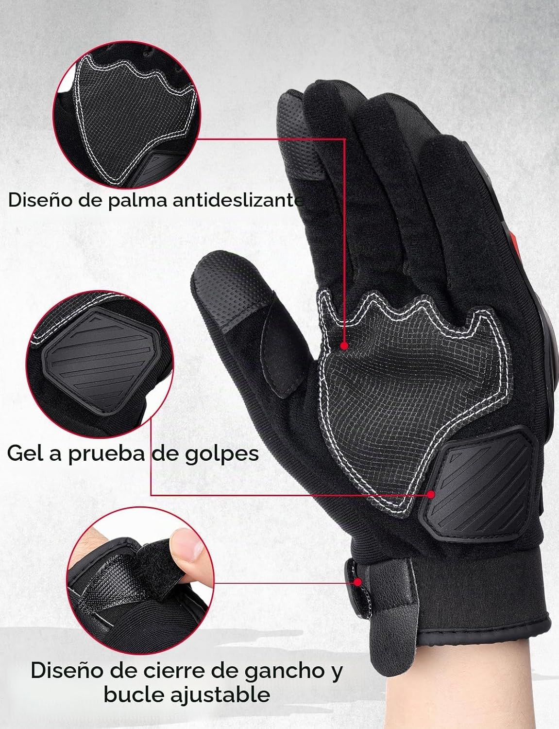 KEMIMOTO Guantes de motocicleta para hombres, guantes de ciclismo c...