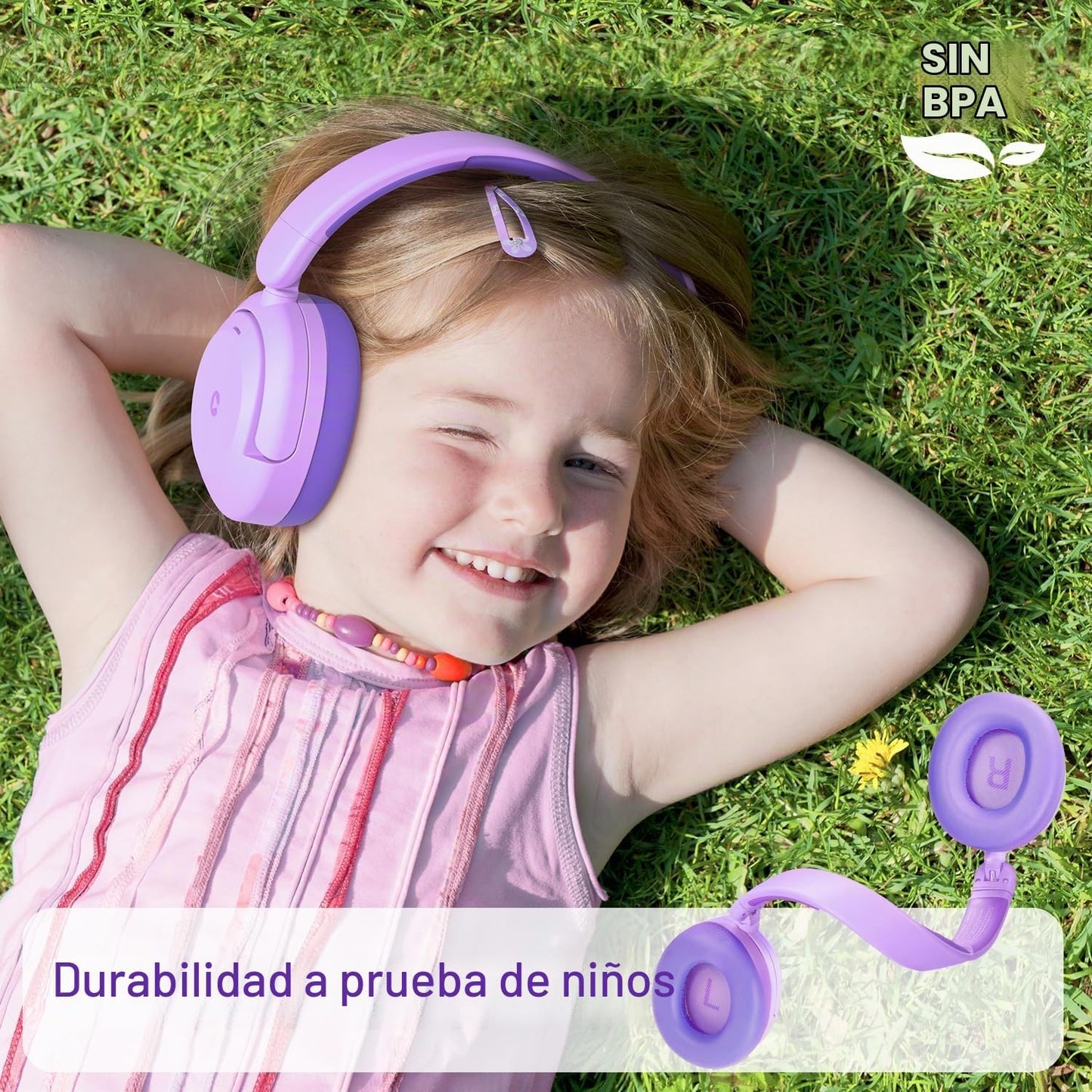 iClever BTH20 Auriculares con cancelación activa de ruido para niño...