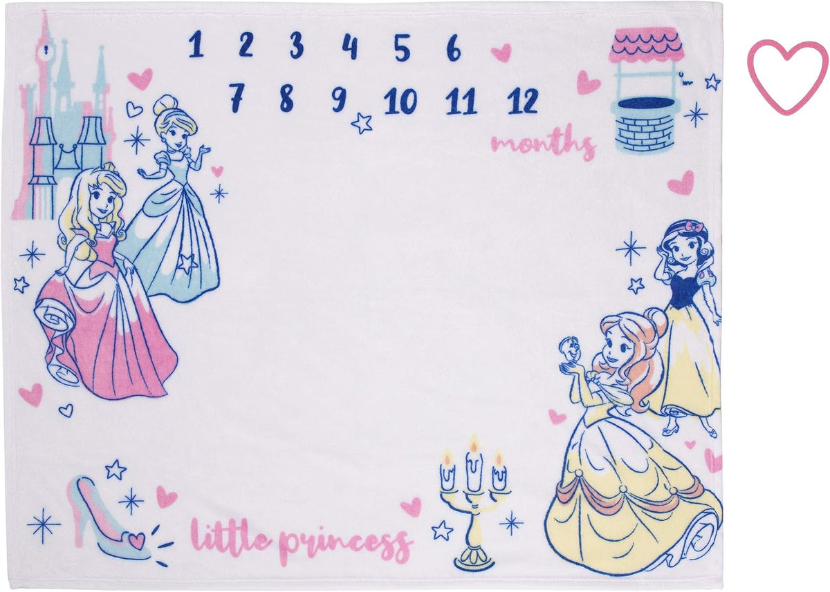 Disney Princesa Rosa, Azul, Amarillo y Blanco Súper Suave Manta par...