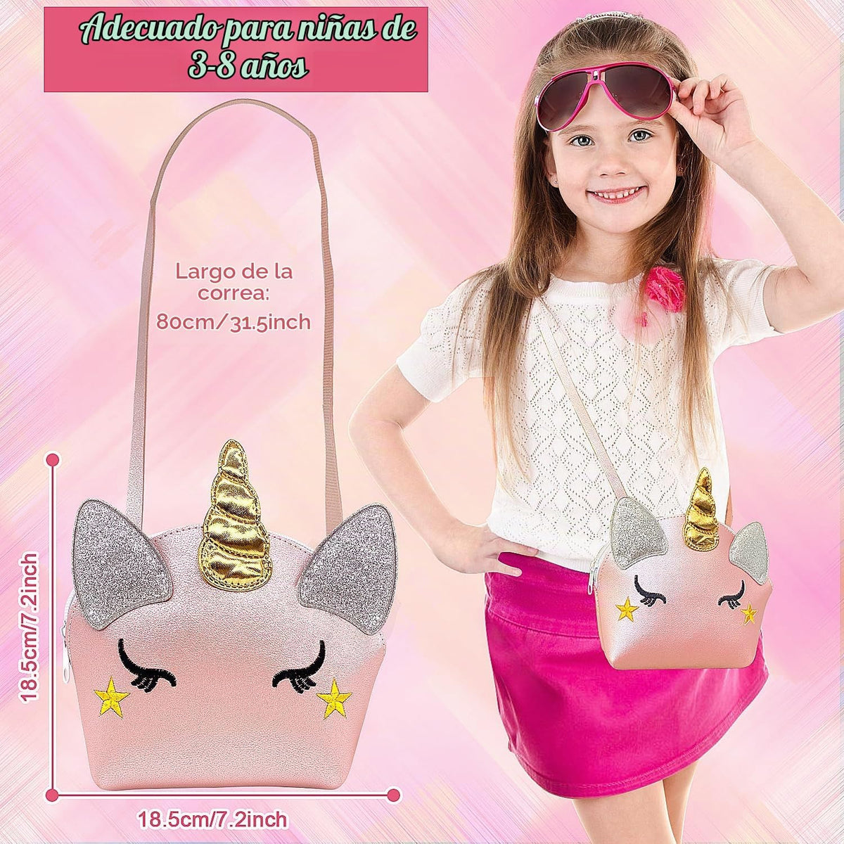 Kit de maquillaje de unicornio para niñas pequeñas, juego de maquil...