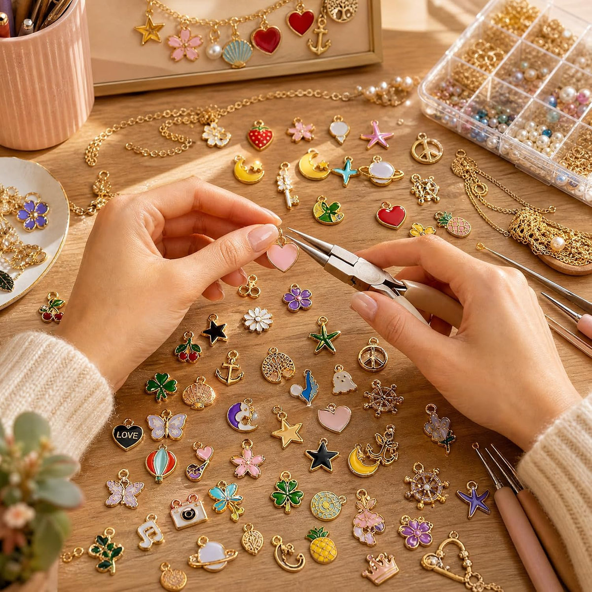 Sistenia 360 dijes para la fabricación de joyas, dijes de esmalte d...