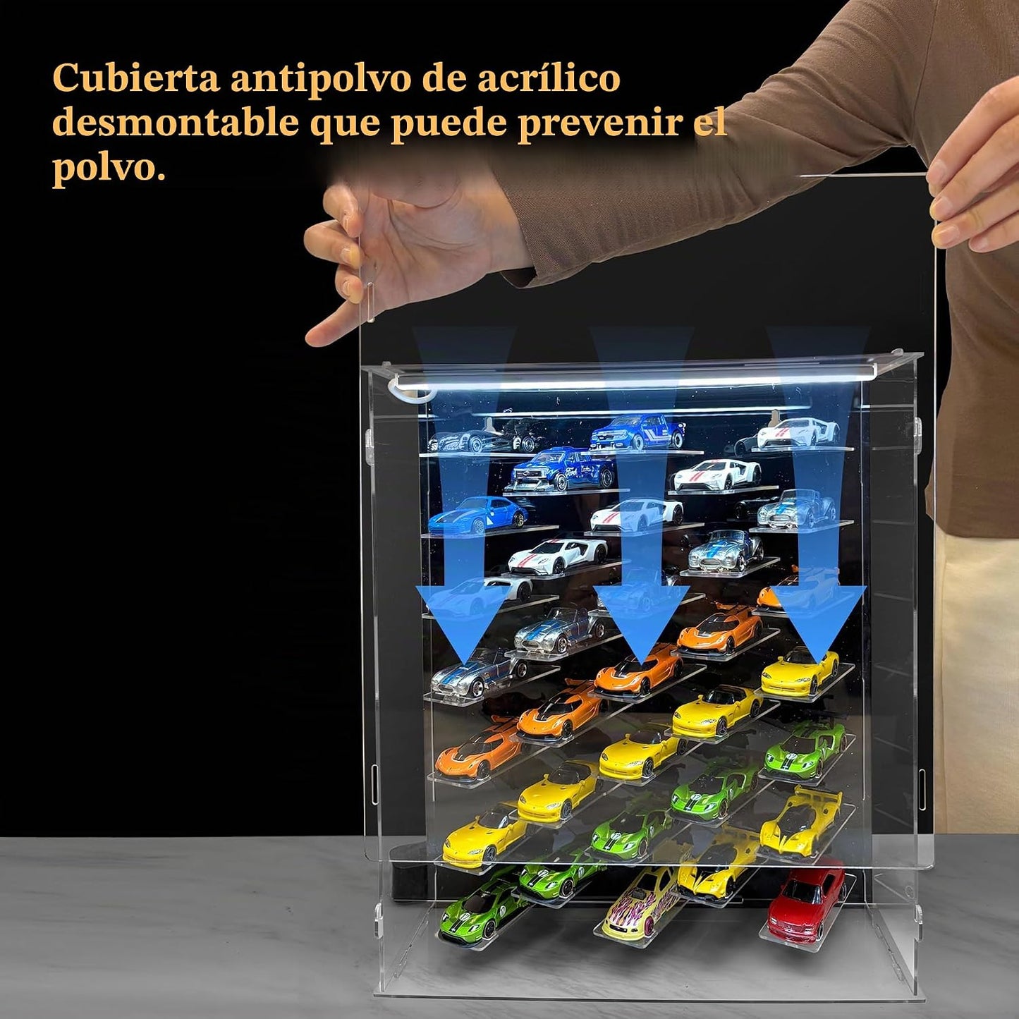 Caja de exhibición y almacenamiento de acrílico para coches a escal...