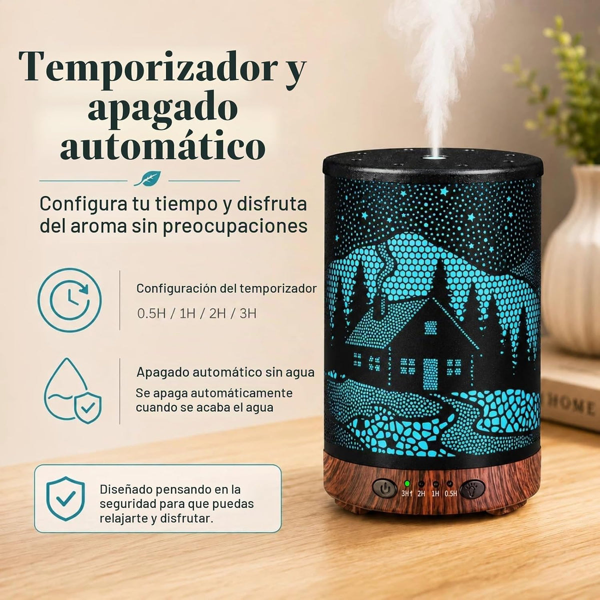 Difusor de aceite esencial, difusor de aromaterapia de 4.1 fl oz co...