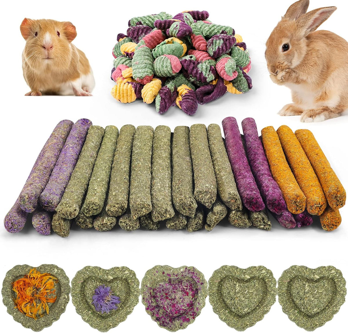 VESPRO Juguetes de conejo para conejos, juguetes masticables de con...