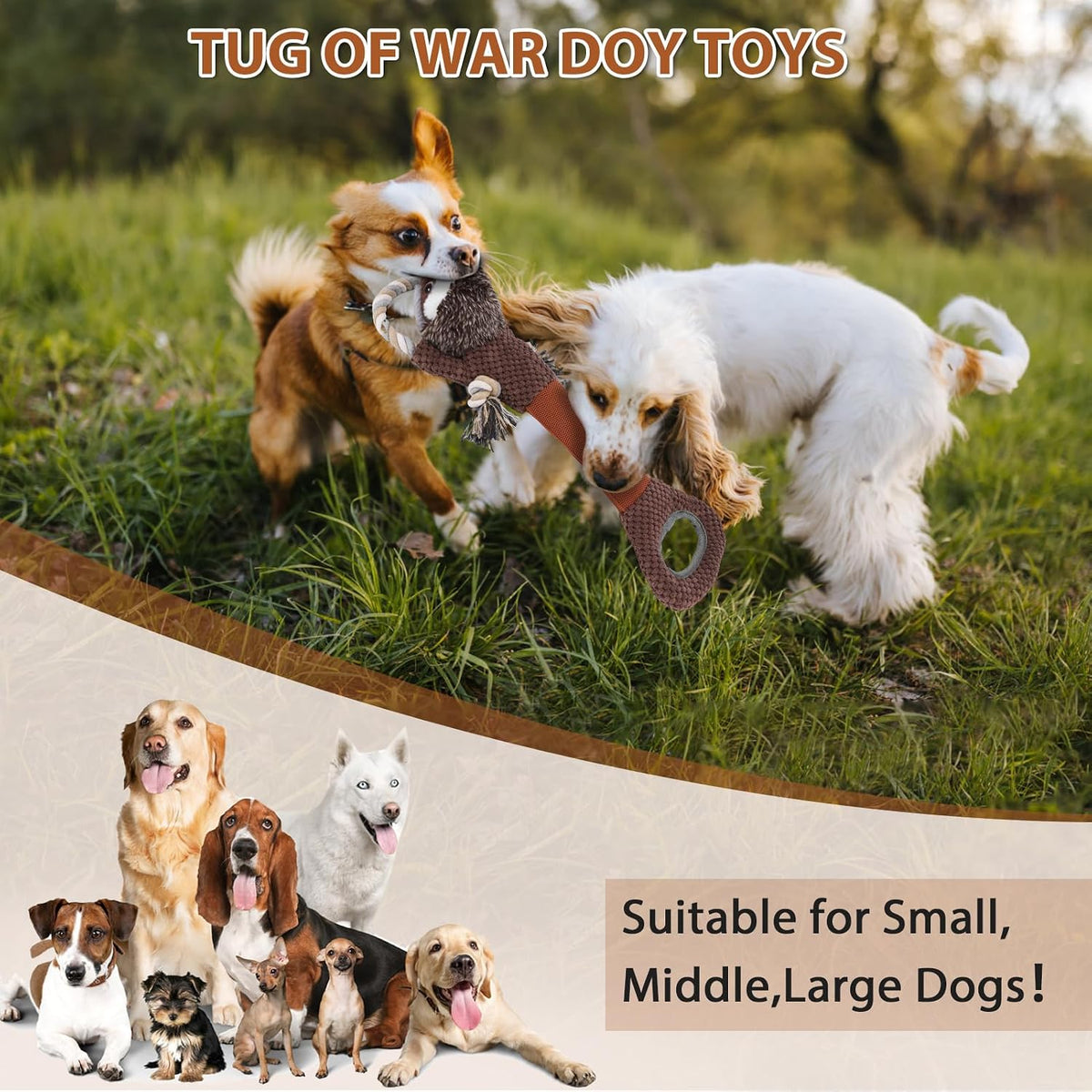 Grandes juguetes de peluche chirriantes para perros con papel arrug...