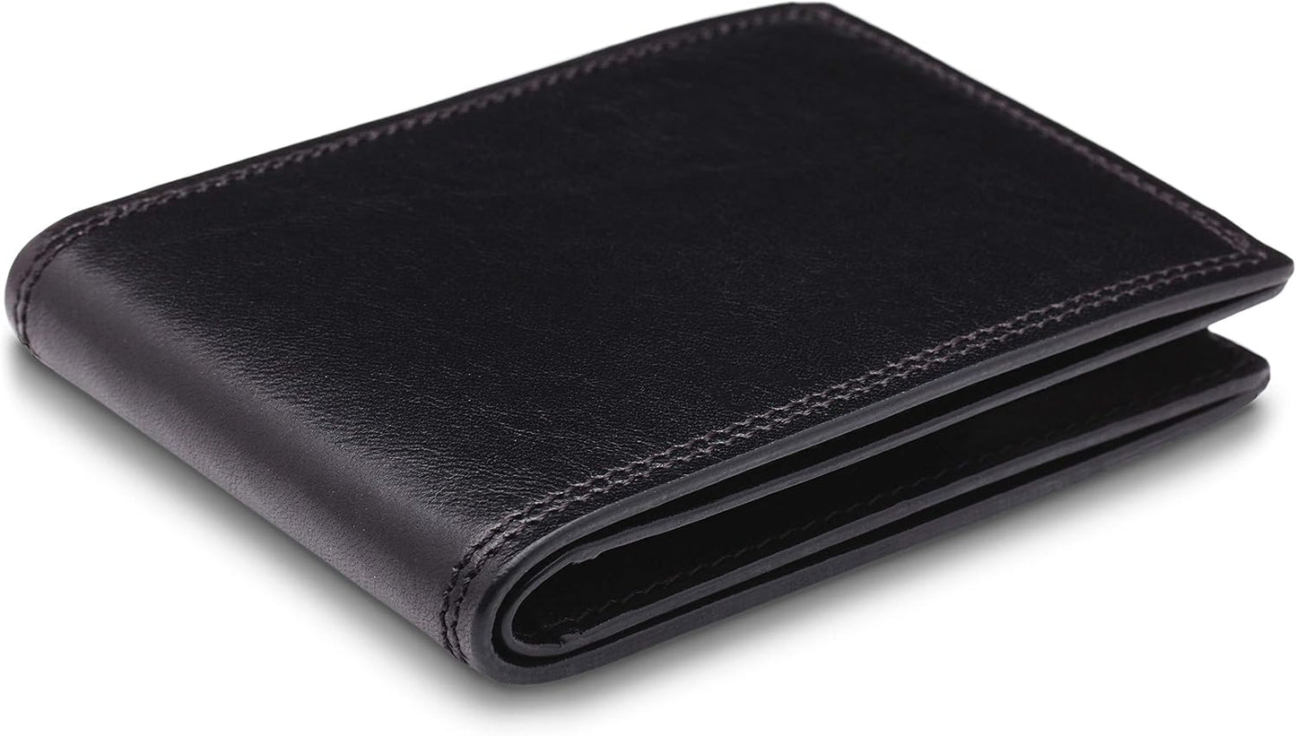 Bosca Billetera pequeña de cuero plegable para hombre, Negro -, Col...