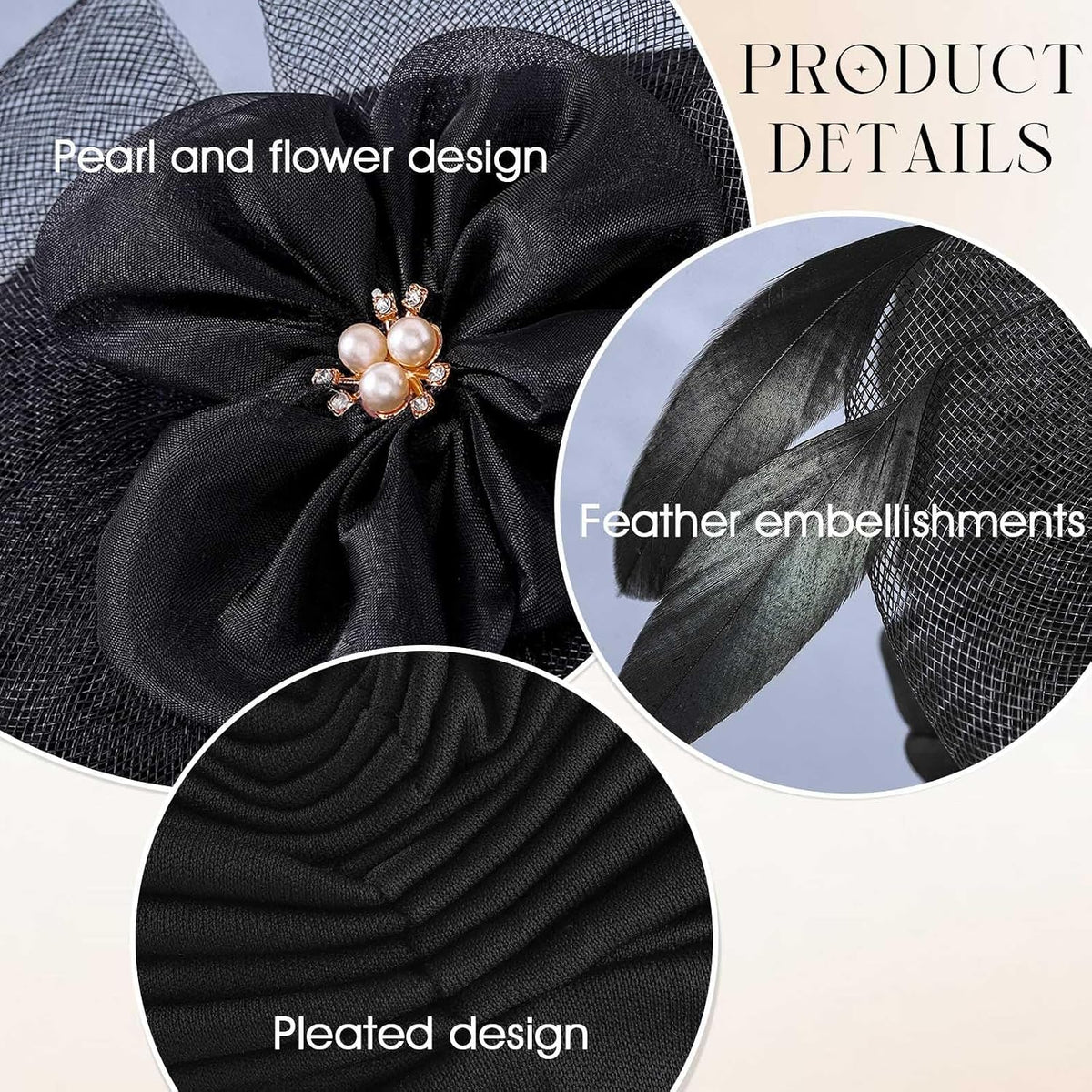 Bohend Gorro turbante con diamantes de imitación de flores, nudo de...