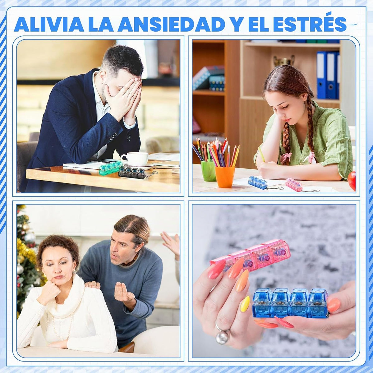 Halloscume 4 Piezas Juguete Fidget de Teclado para Adultos Juguete...