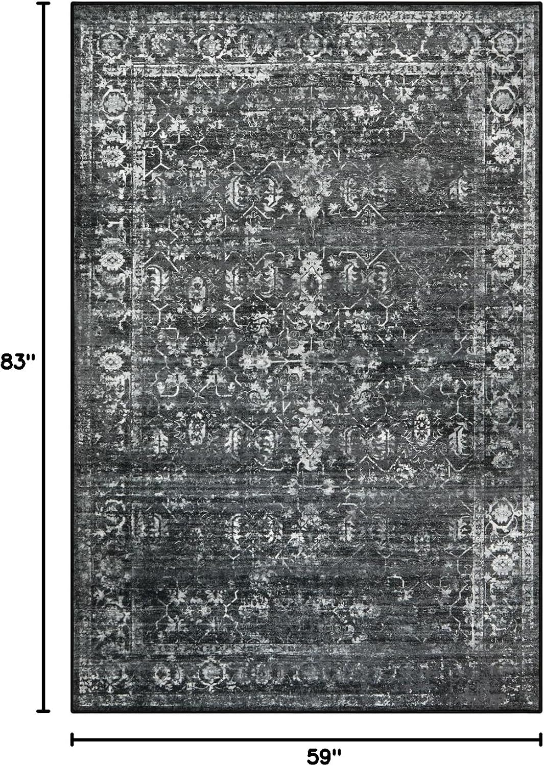 Lahome Alfombras de área de 6 x 9 pies, lavables para dormitorio, a...