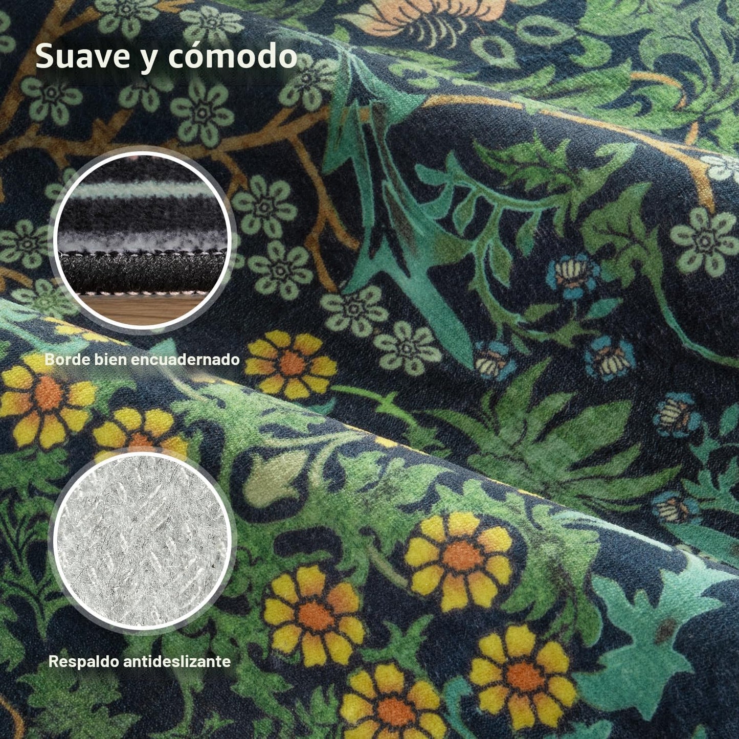Lessymo Alfombra Floral para Sala de Estar 8x10 pies, Alfombras de...
