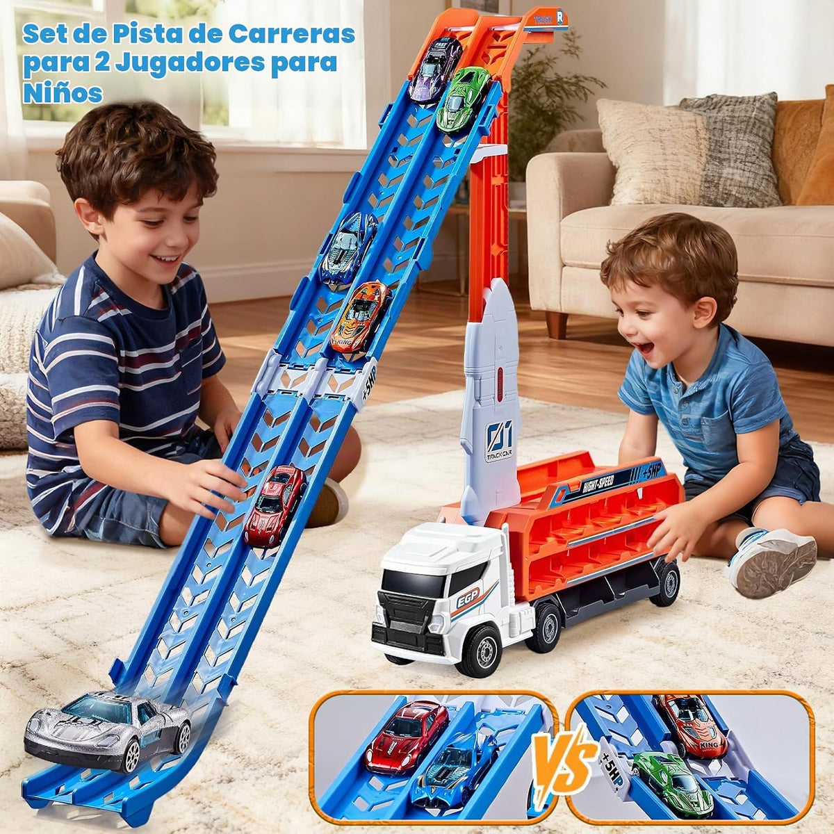 Camión de carreras de juguete para niños de 3, 4, 5, 6 años, camión...