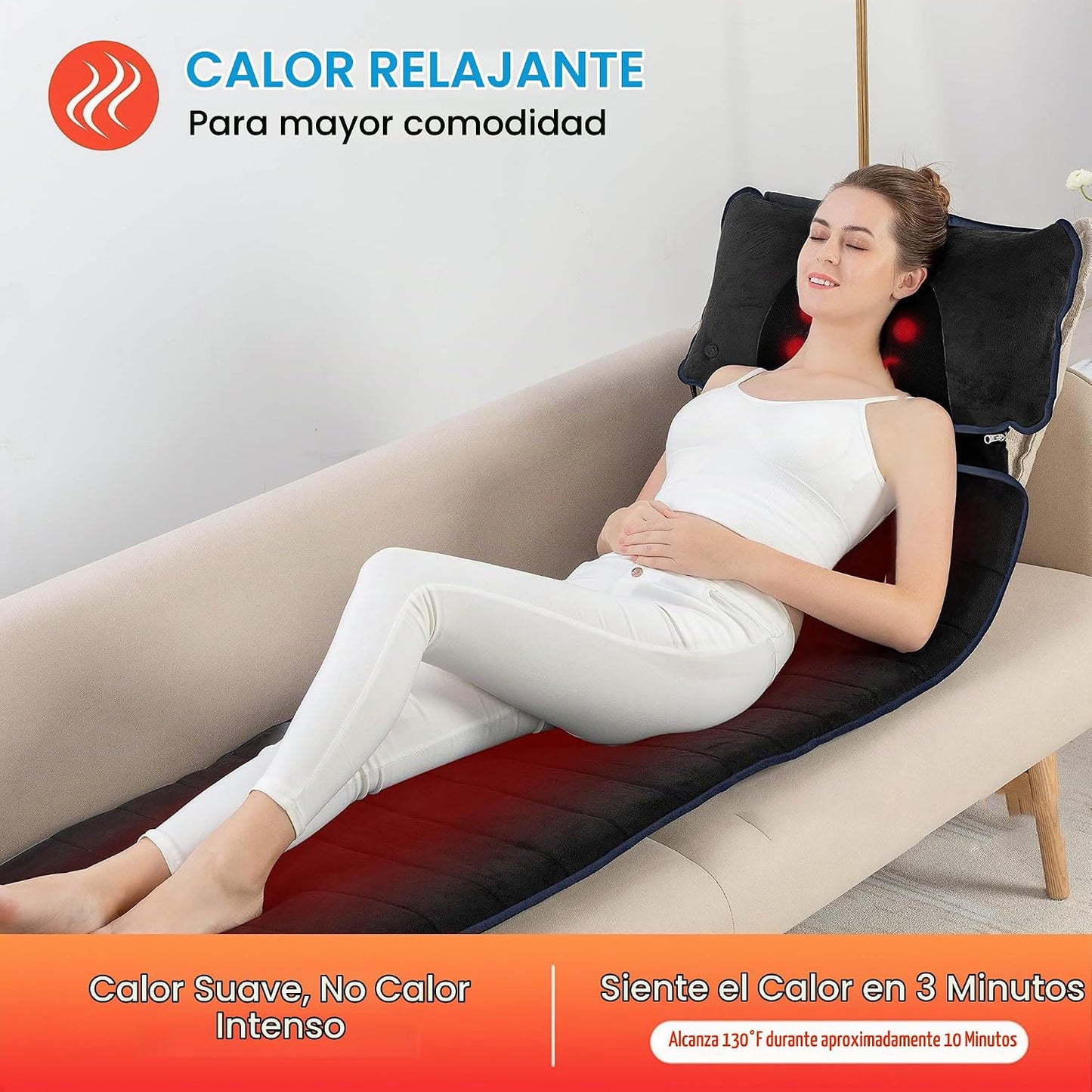 COMFIER Esterilla de masaje de cuerpo completo con calor y vibració...